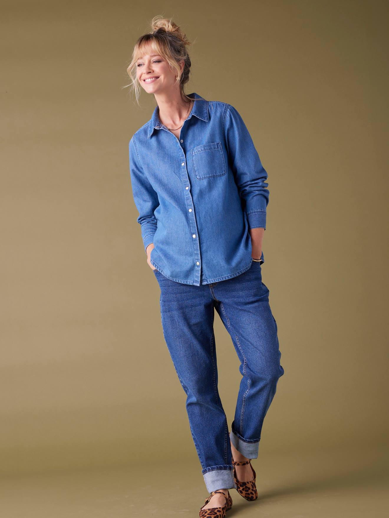 Jeansbluse für Schwangerschaft und Stillzeit ENVIE DE FRAISE