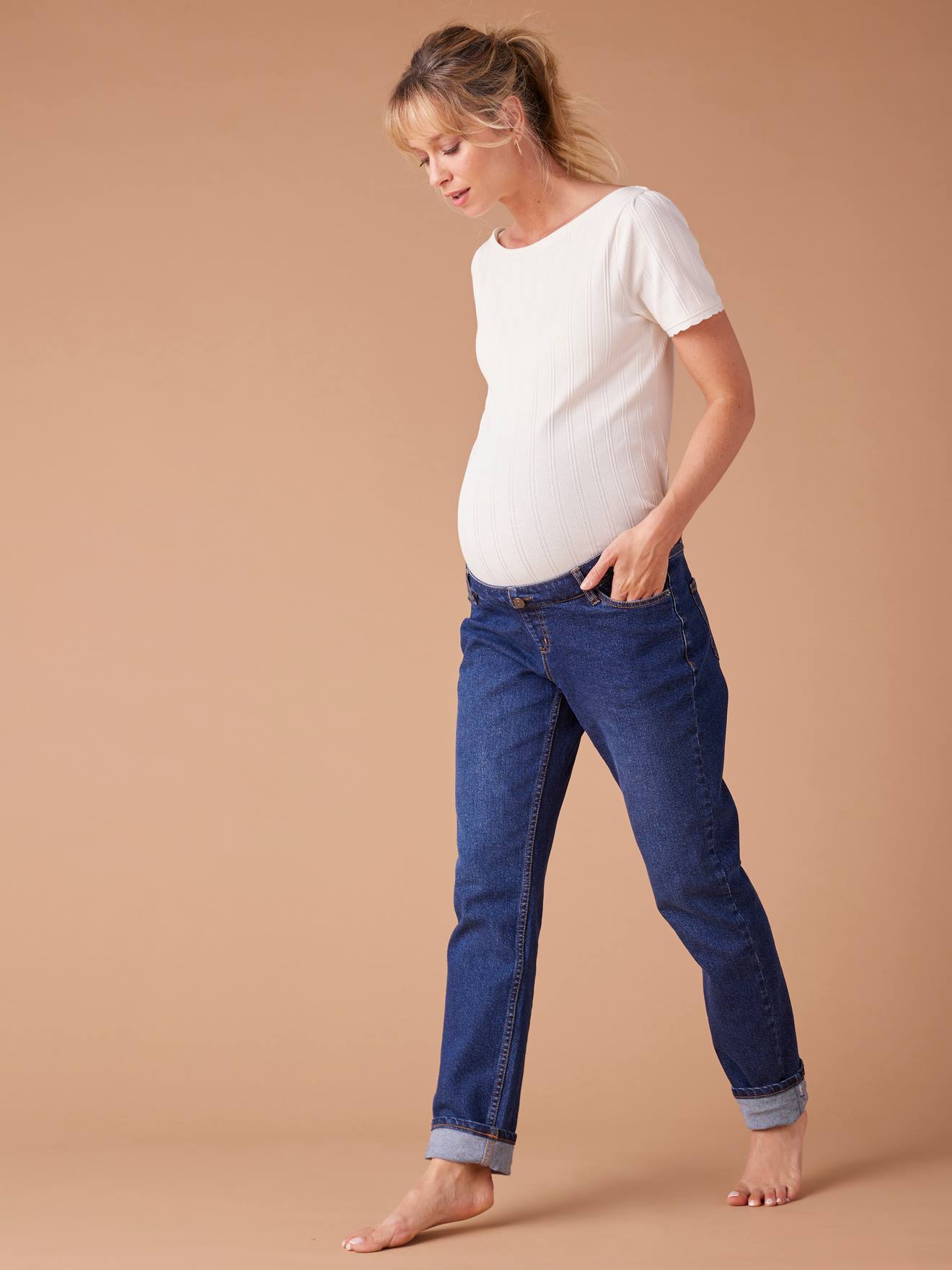 Mom-Jeans für die Schwangerschaft mit abnehmbarem Einsatz ENVIE DE FRAISE Bundweite verstellbar