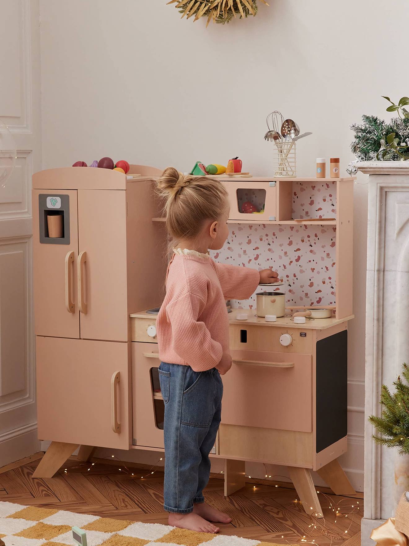 VBACALA Kinder Teeservice Aus Holz - 23-teiliges Spielküchen-Set Mit Koffer Für Kinder Ab 3 Jahren