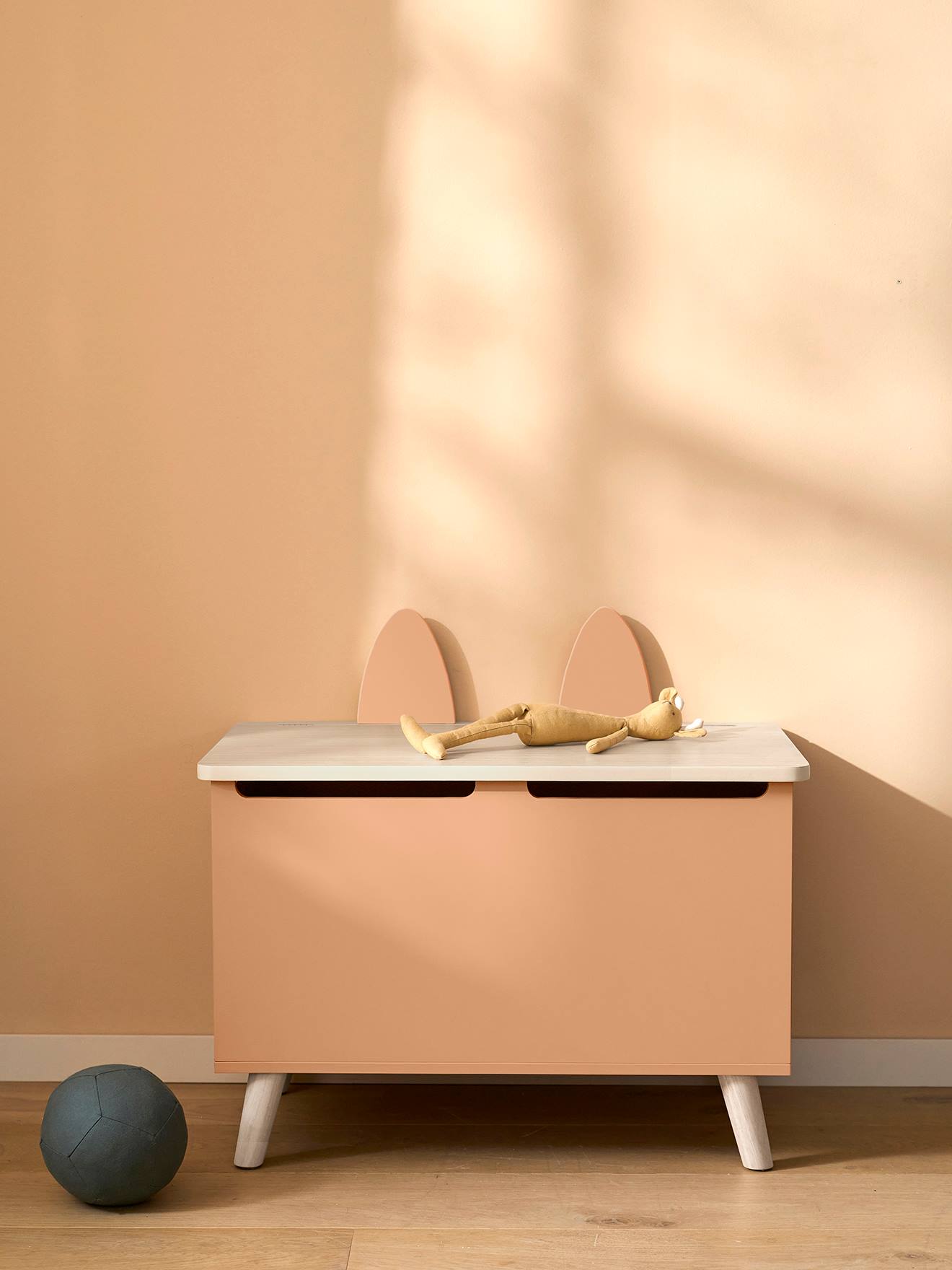 Kinderzimmer Spielzeugtruhe mit Fuchsohren FOXY