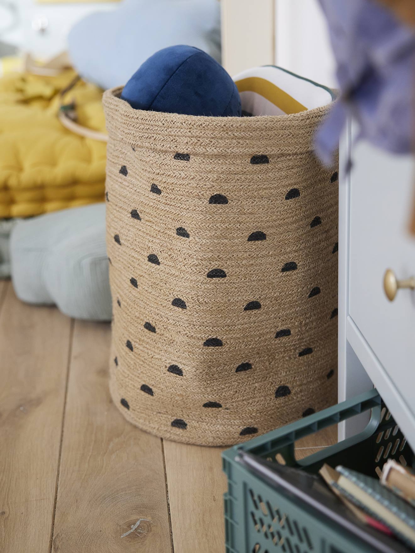 Aufbewahrungskorb ETHNIC aus Jute Wäschekorb Kinderzimmer