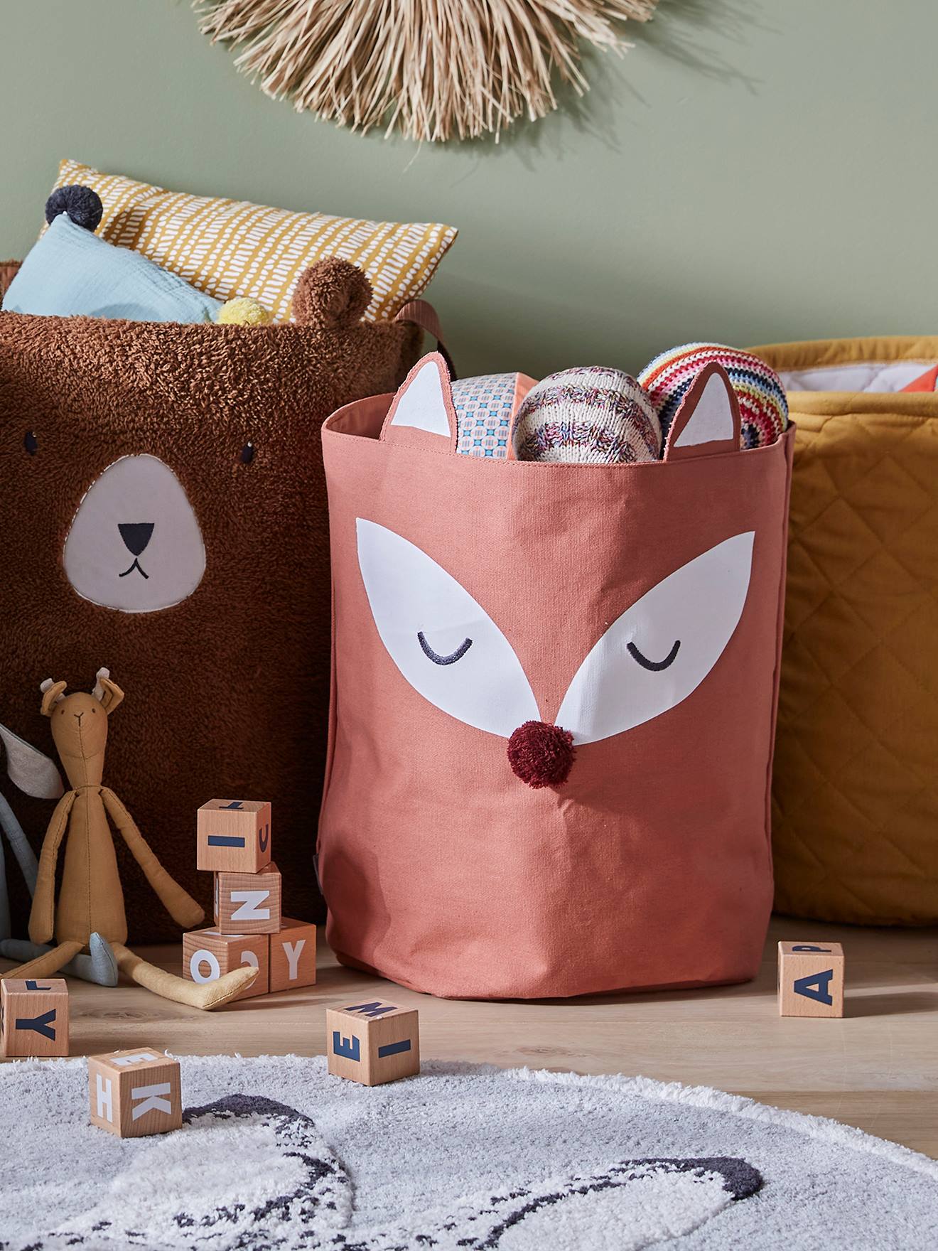 Aufbewahrungskorb mit Fuchsohren FOXY Kinderzimmer