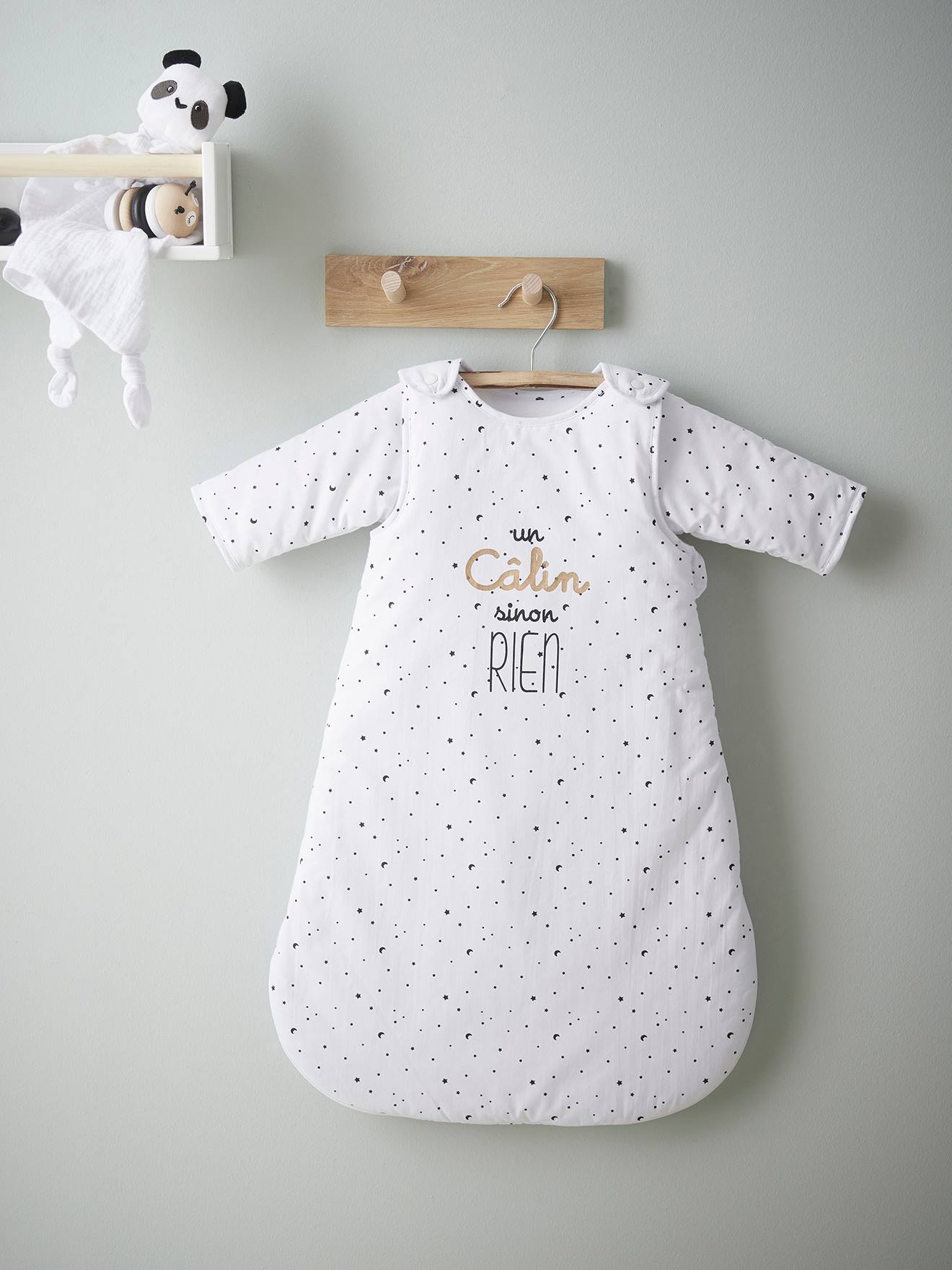 Baby Winterschlafsack STERNE mit abnehmbaren Ärmeln TOG 3