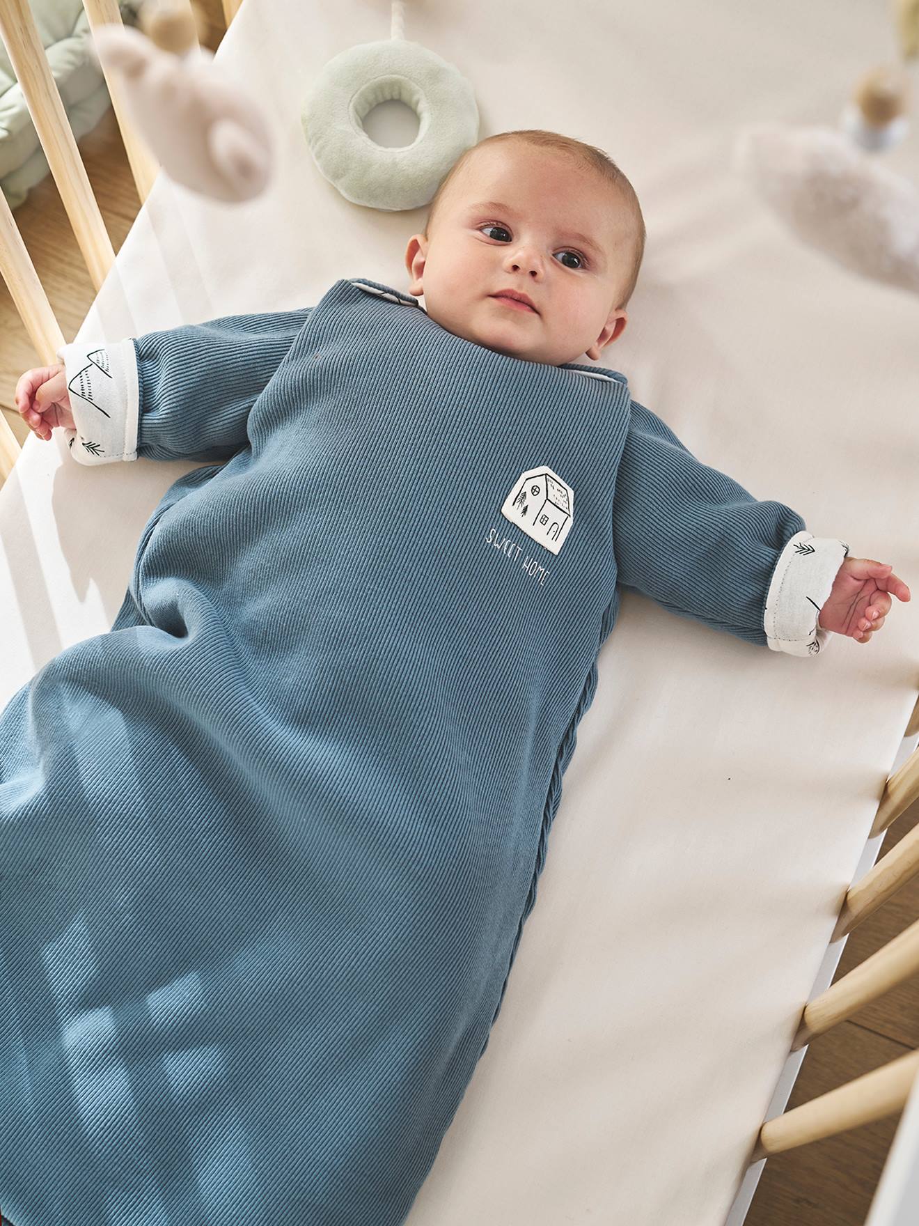Baby Schlafsack mit langen, abnehmbaren rmeln HYGGE - graublau