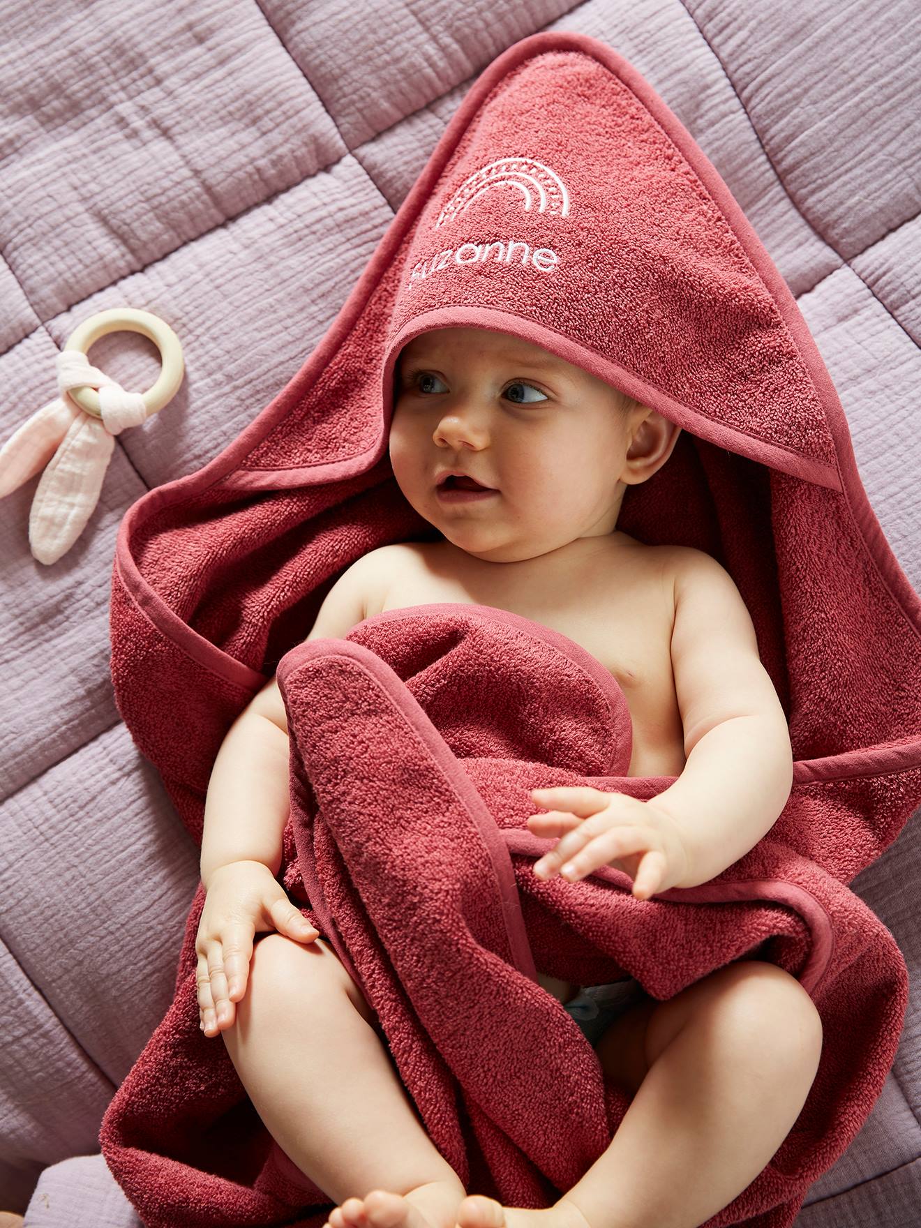 Baby Kapuzenbadetuch & Waschhandschuh