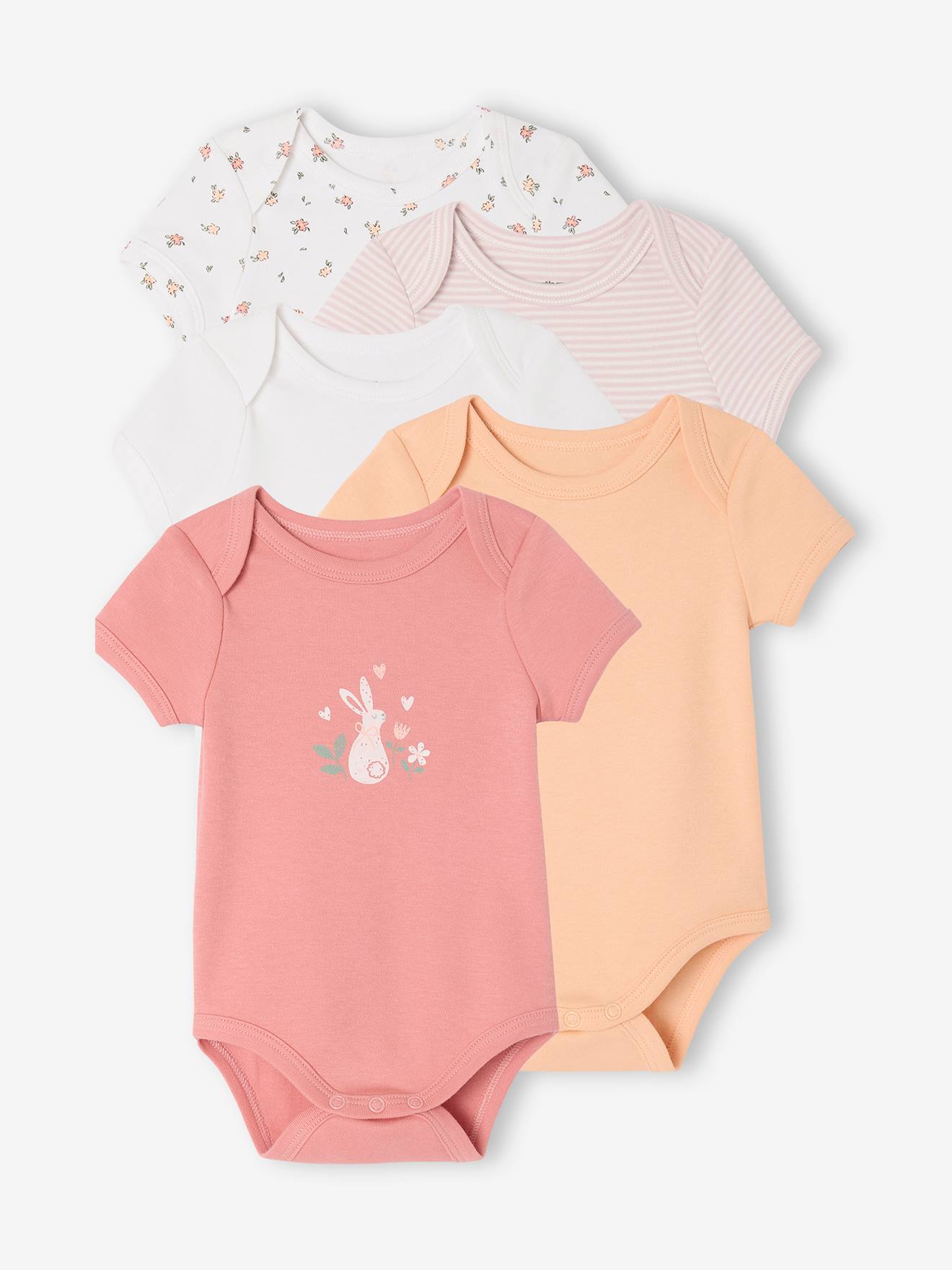 5er-Pack Baby Bodys mit kurzen Ärmeln