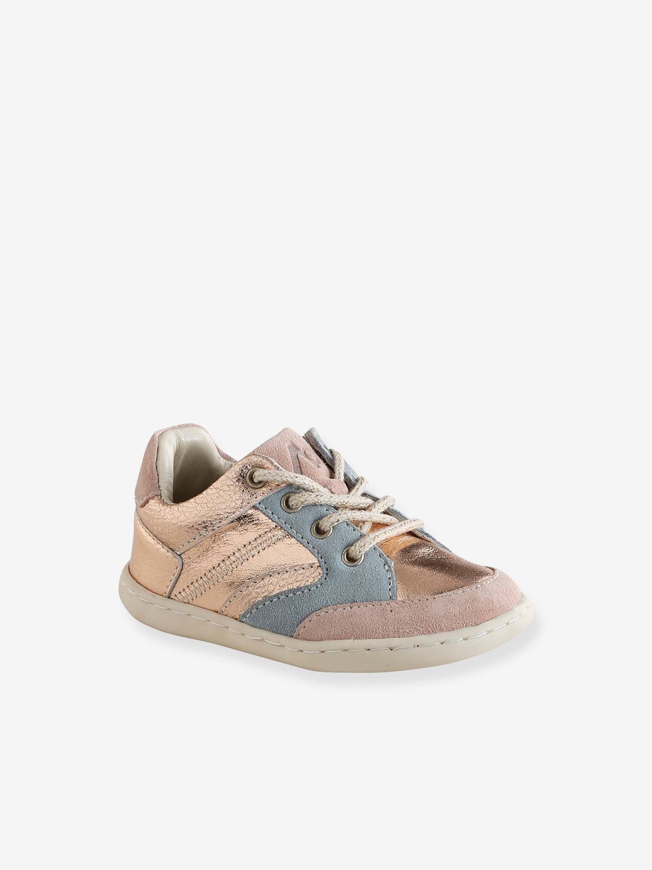 Baby Lauflern-Sneakers aus weichem Leder mit Reißverschluss