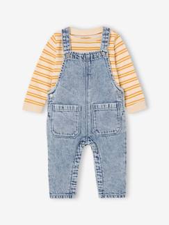 Babymode-Baby-Sets-Baby-Set: Streifenshirt & Latzjeans