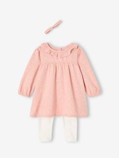 Babymode-Baby-Sets-Bio-Kollektion: Baby-Set aus Kleid, Leggings & Haarband, Herzen