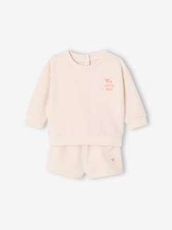 Babymode-Baby-Sets-Baby-Set: Sweatshirt & Shorts mit Recycling-Polyester