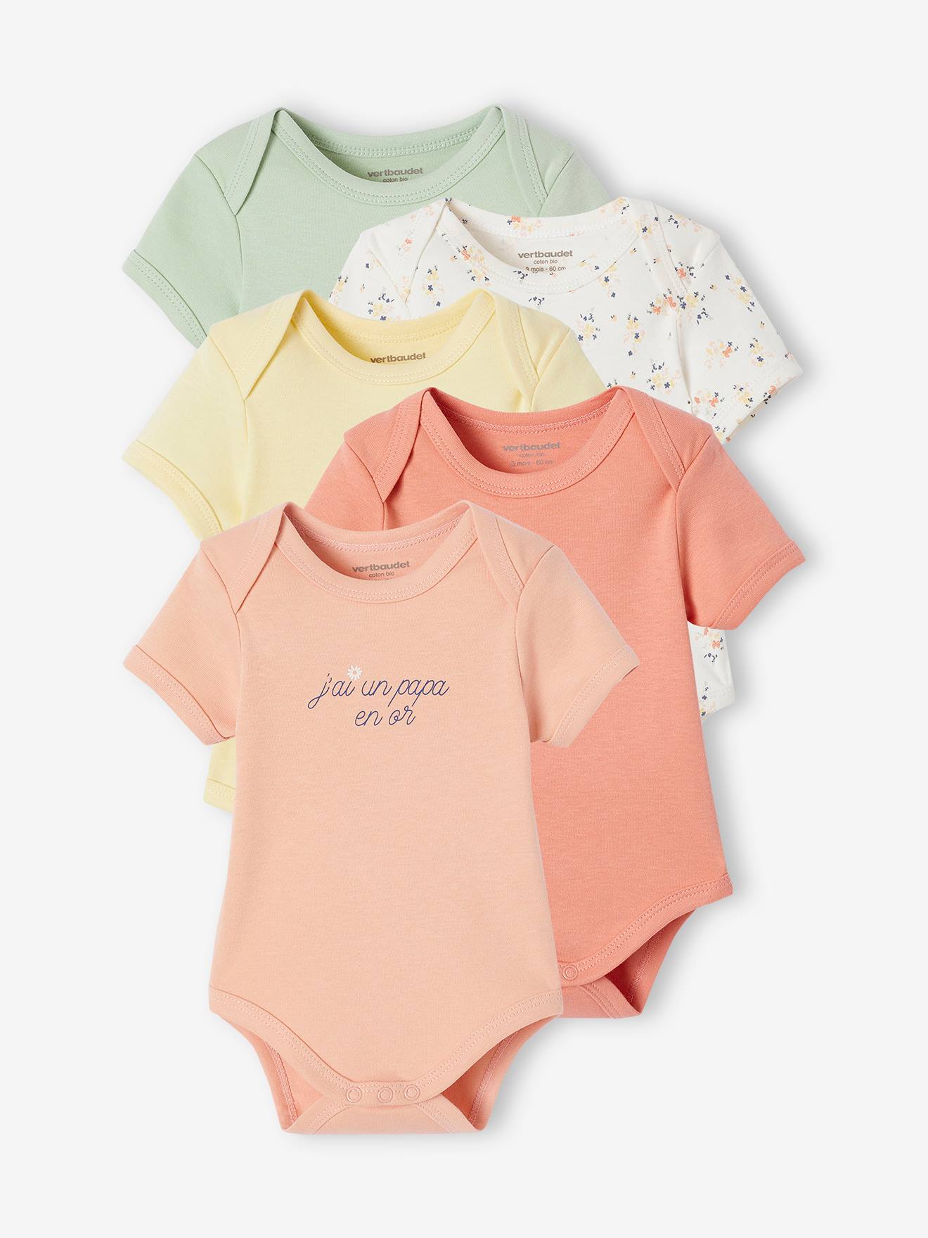 5er-Pack Baby Schlupfbodys mit kurzen Ärmeln Bio-Baumwolle