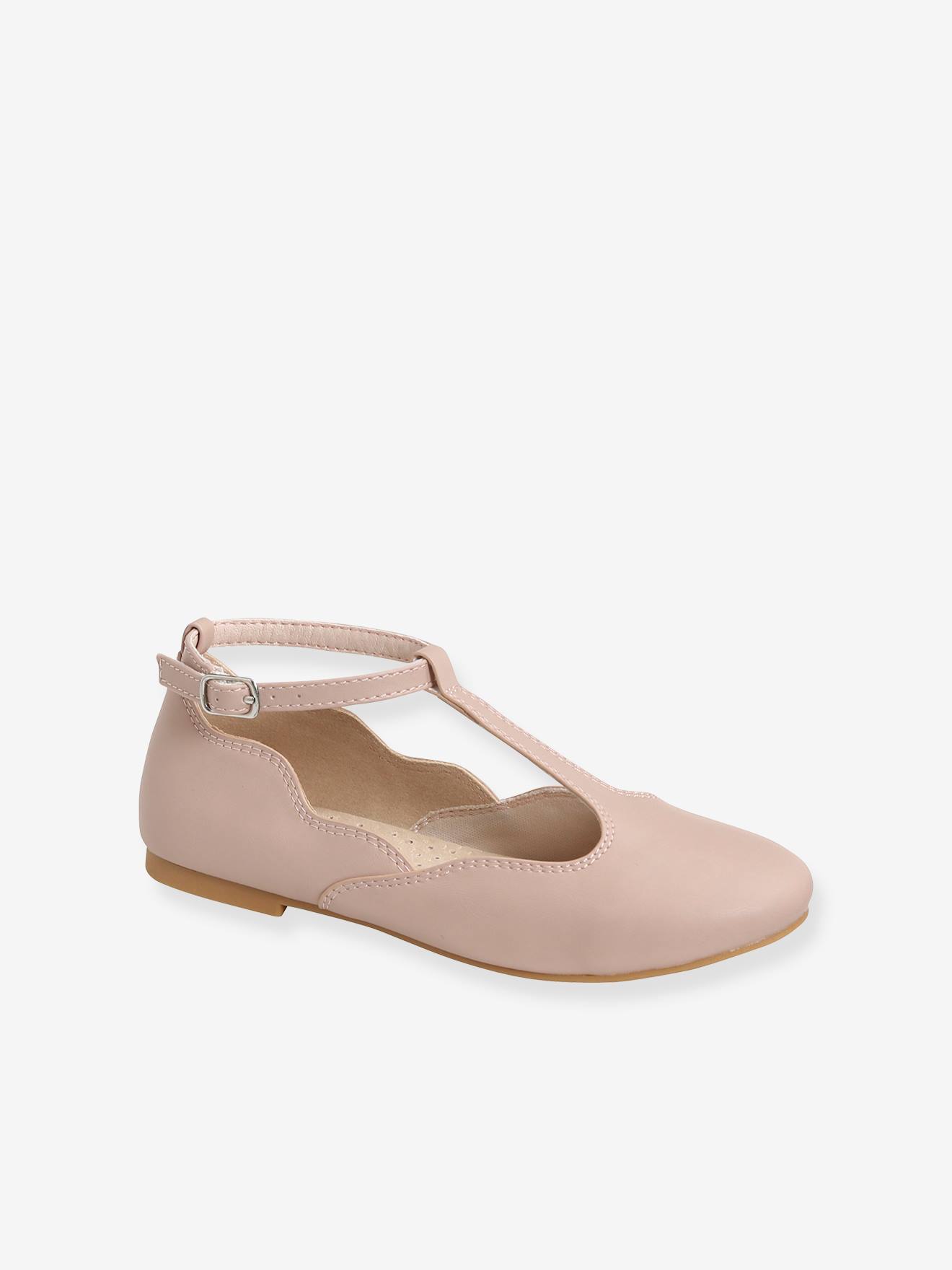 Mädchen Riemen-Ballerinas mit Glitzer hell