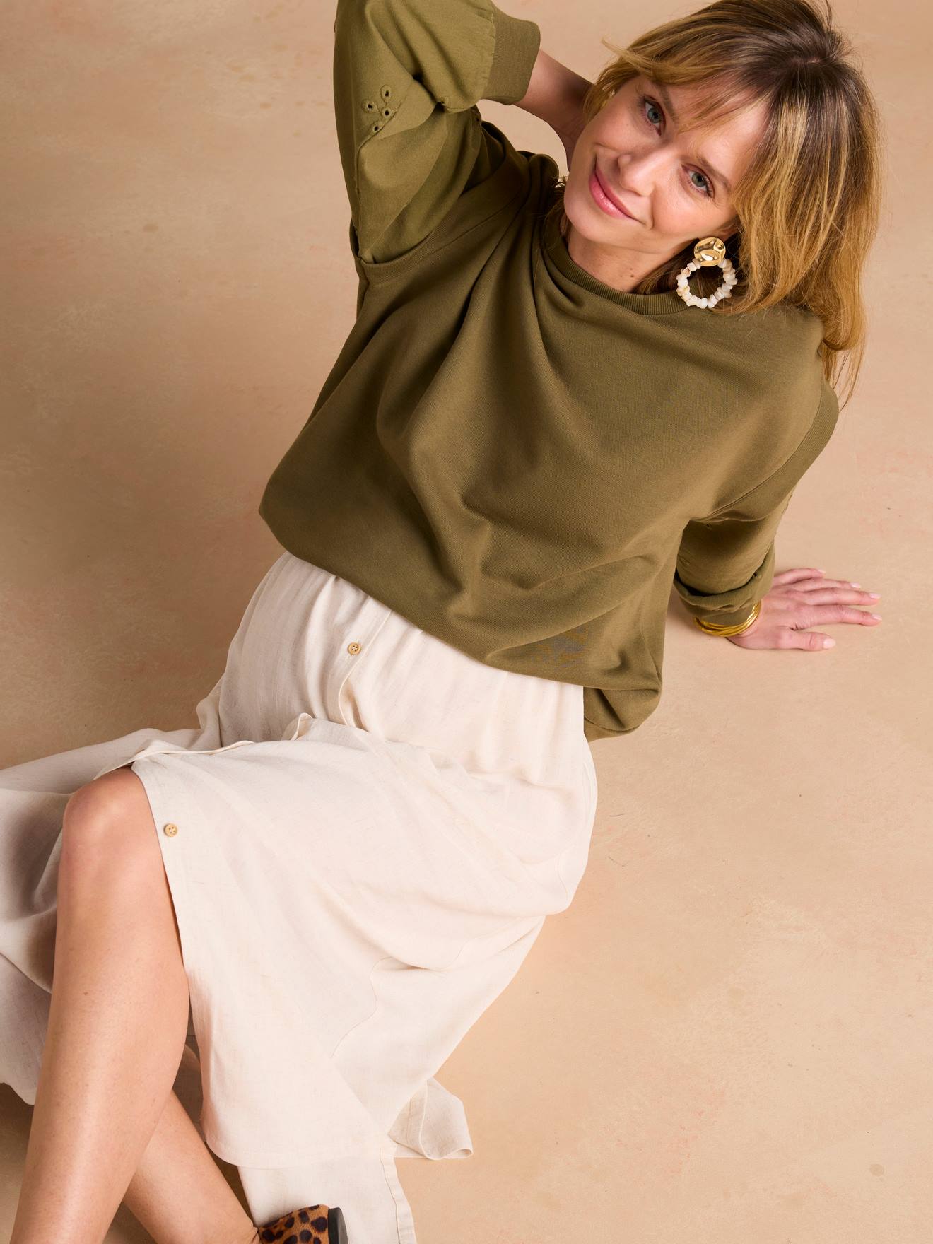 Umstands-Sweatshirt aus Materialmix