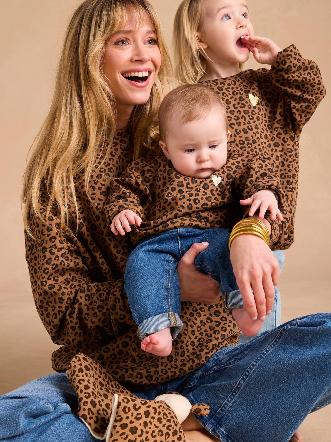 Baby Sweatshirt ENVIE DE FRAISE Mama-Tochter-Capsule LEOPARD Bio-Baumwolle personalisierbar