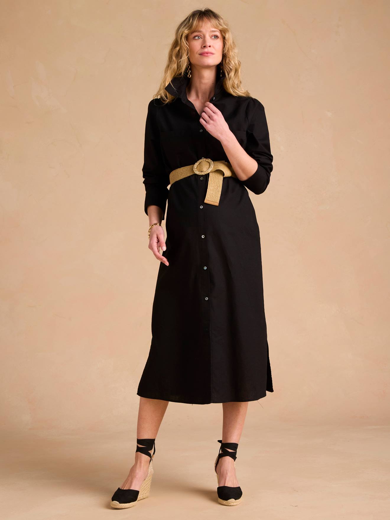Hemdblusenkleid für Schwangerschaft und Stillzeit ENVIE DE FRAISE aus Leinenmix
