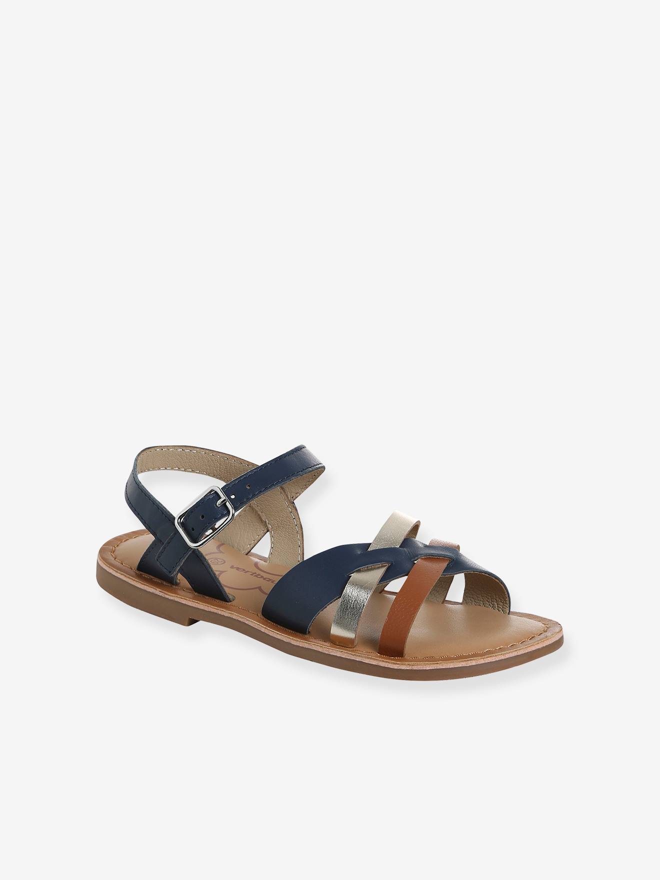 Kinder Leder-Sandalen mit Schnalle und Anziehtrick set