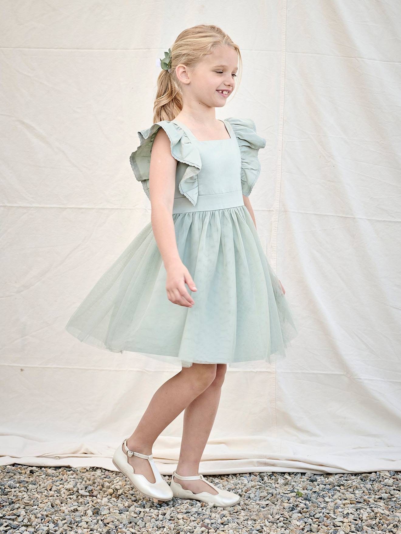Festliches Mädchen Volantkleid