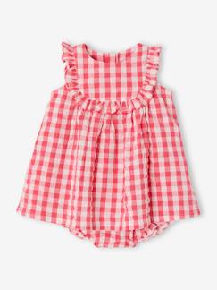 Babymode-Baby-Sets-Baby-Set mit Vichykaro: Kleid & Slip