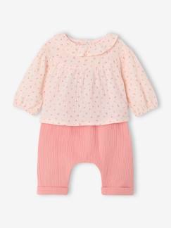 Babymode-Baby-Sets-Baby-Set mit Volants: Bluse & Haremshose, Musselin