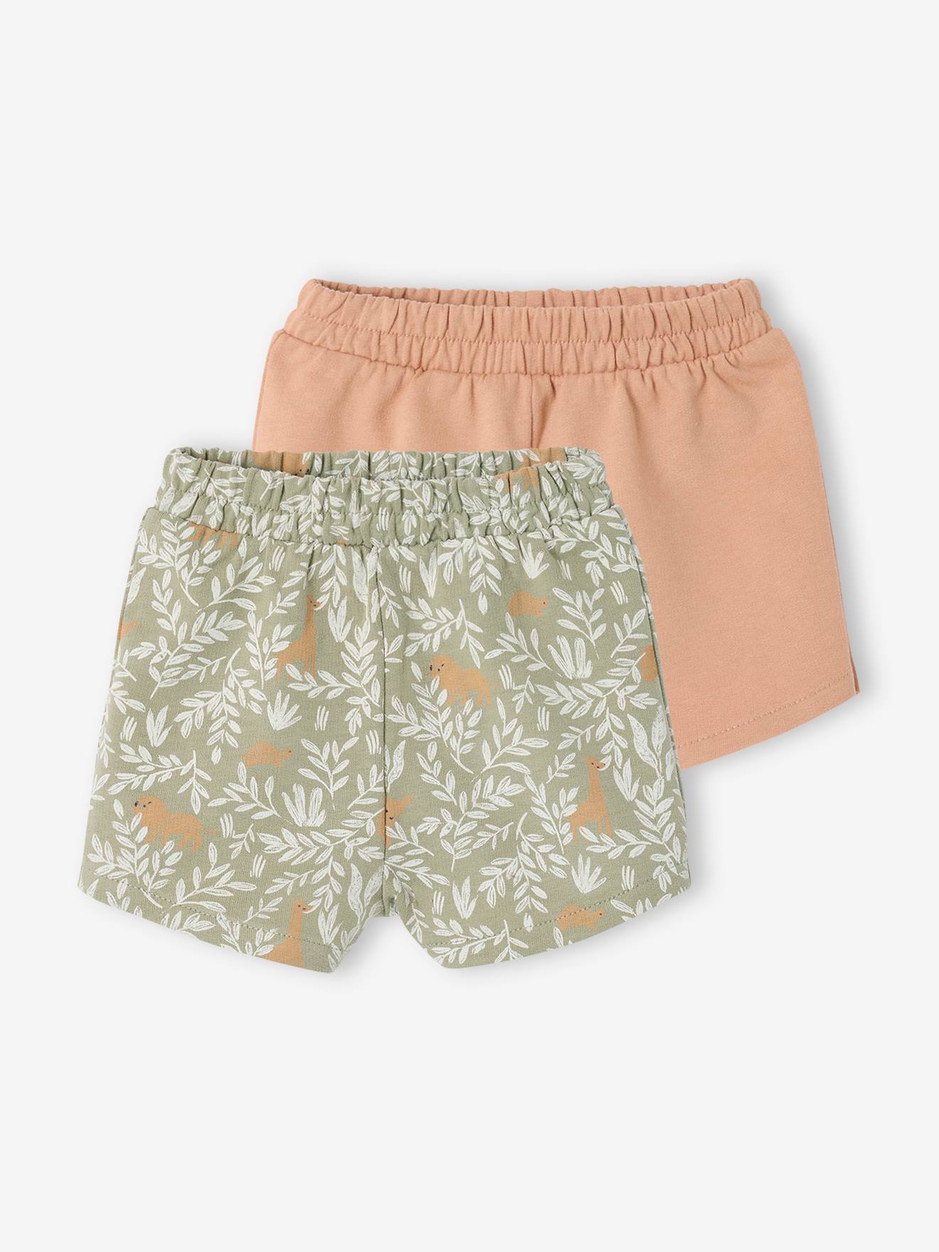 2er-Pack Baby Shorts aus leichter Sweatware Bio-Baumwolle tonfarben