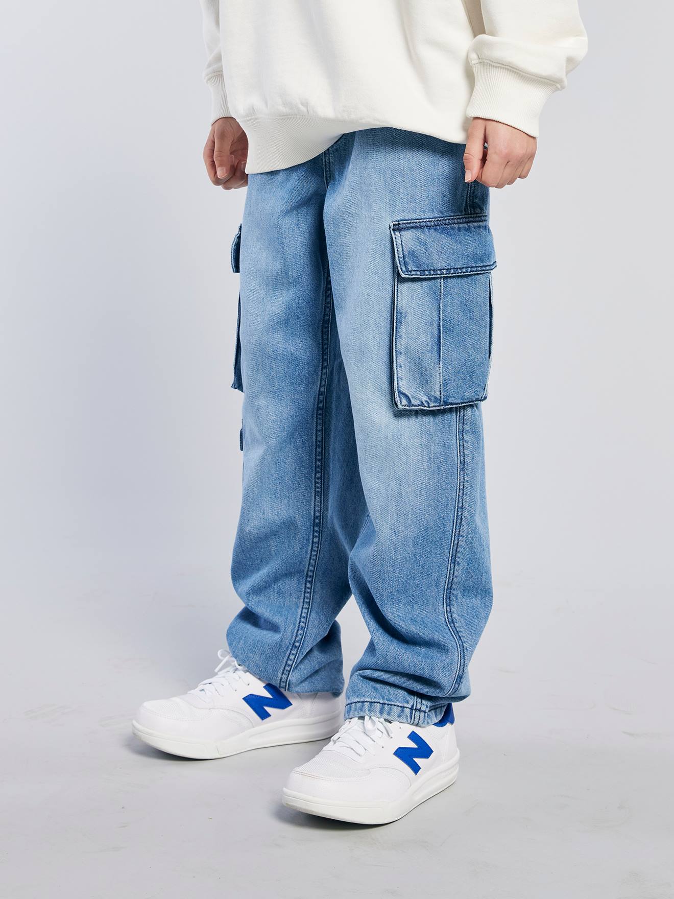 Jungen Cargo-Jeans Loose-Fit