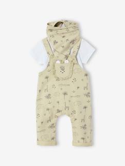 Babymode-Baby-Sets-Baby-Set: Latzhose, Body & Halstuch, Dschungelmotive