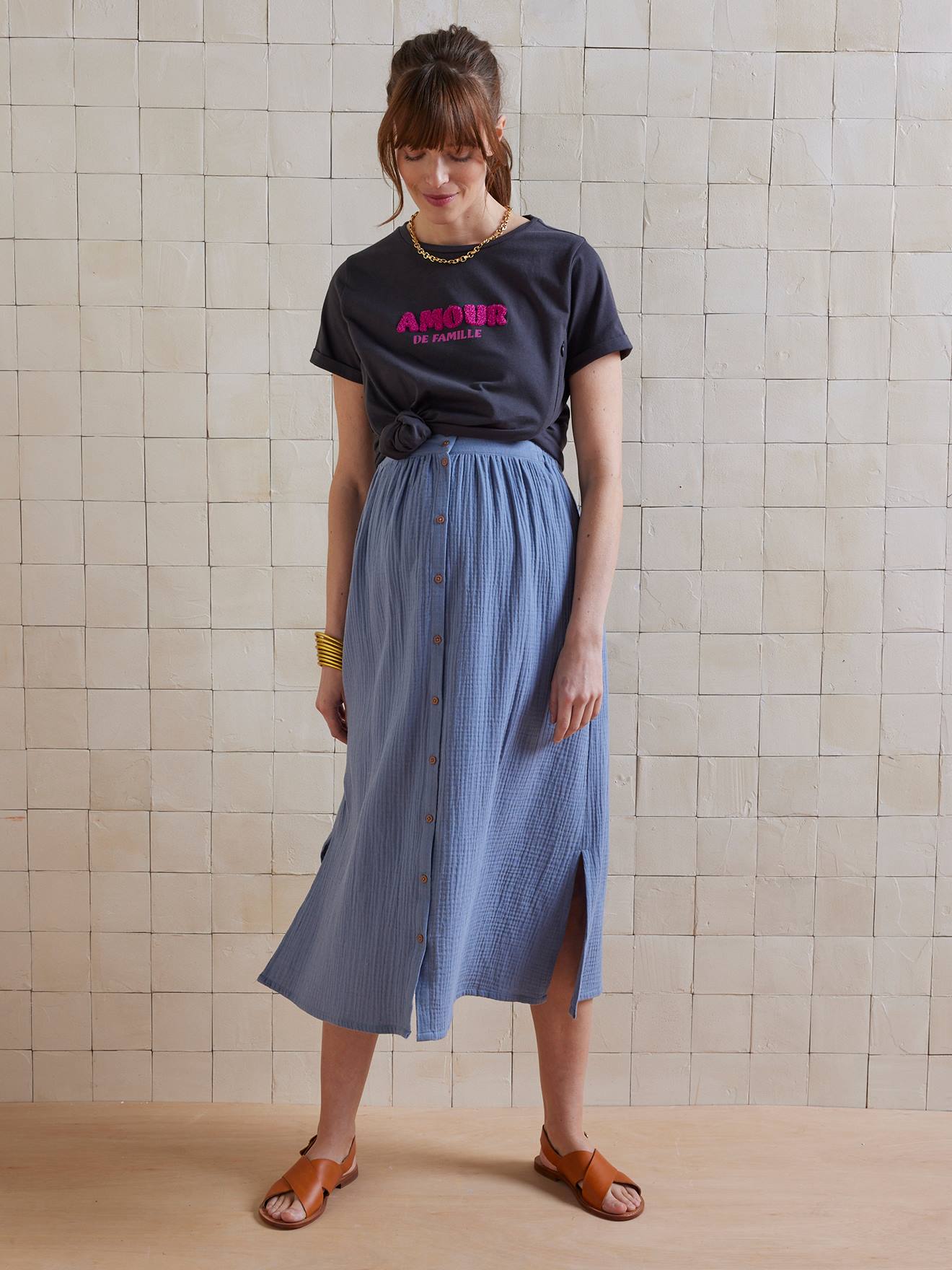 T-Shirt für Schwangerschaft und Stillzeit mit Schriftzug AMOUR