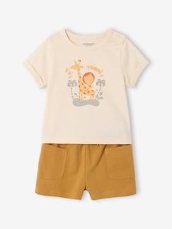Babymode-Baby-Sets-Bio-Kollektion: Baby-Set aus bedrucktem T-Shirt & Shorts