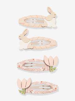 -4er-Set Mädchen Haarspangen BUNNY & FLOWER CLIC CLACS Mimi & Lula