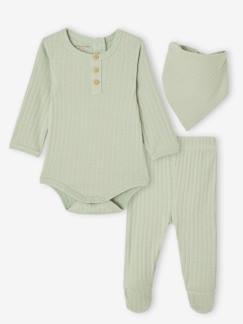Babymode-Baby-Sets-Bio-Kollektion: Baby-Set aus Langarmbody, Leggings & Halstuch