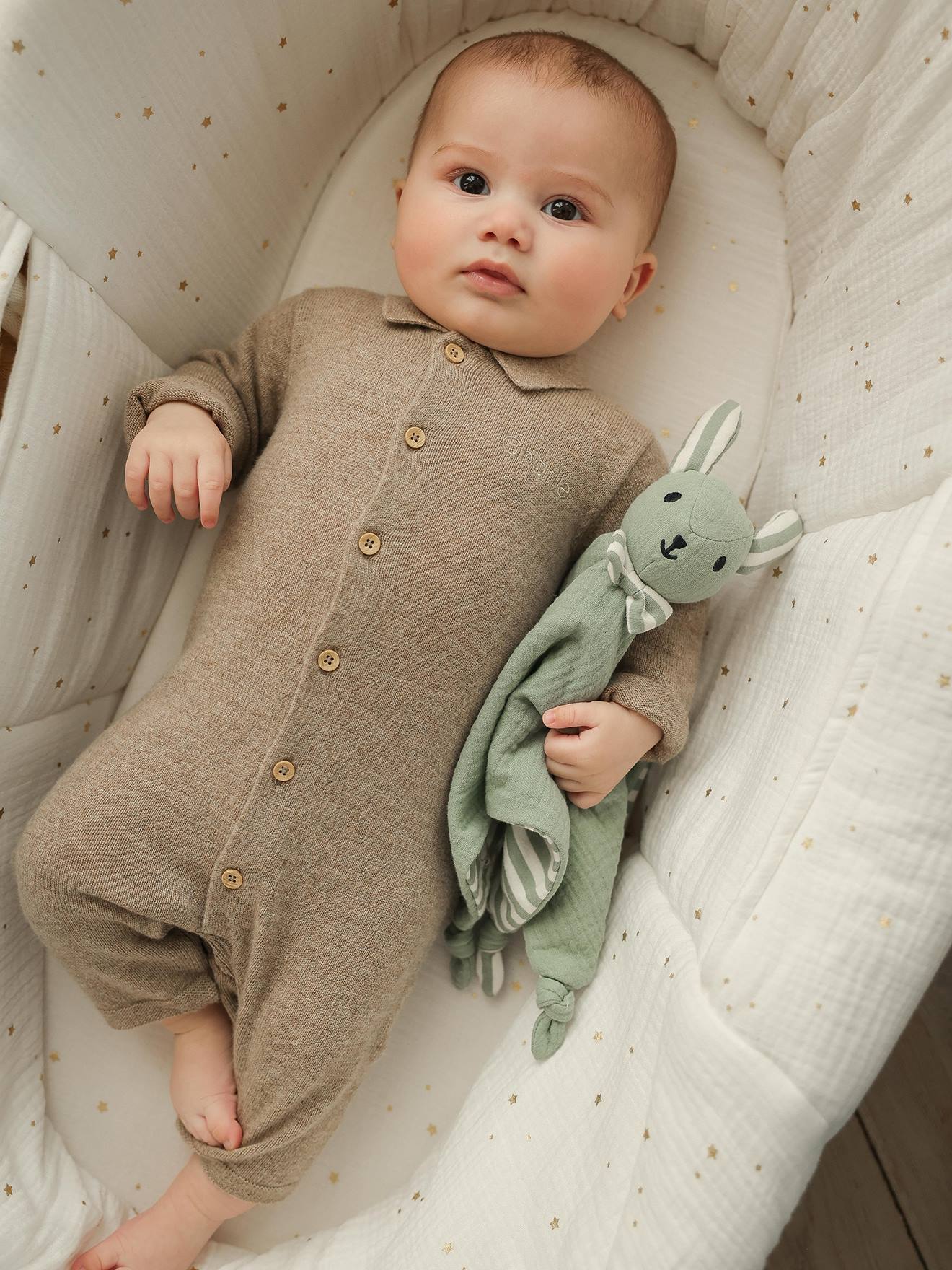 Baby Overall mit Merinowolle und Kaschmir ENVIE DE FRAISE personalisierbar