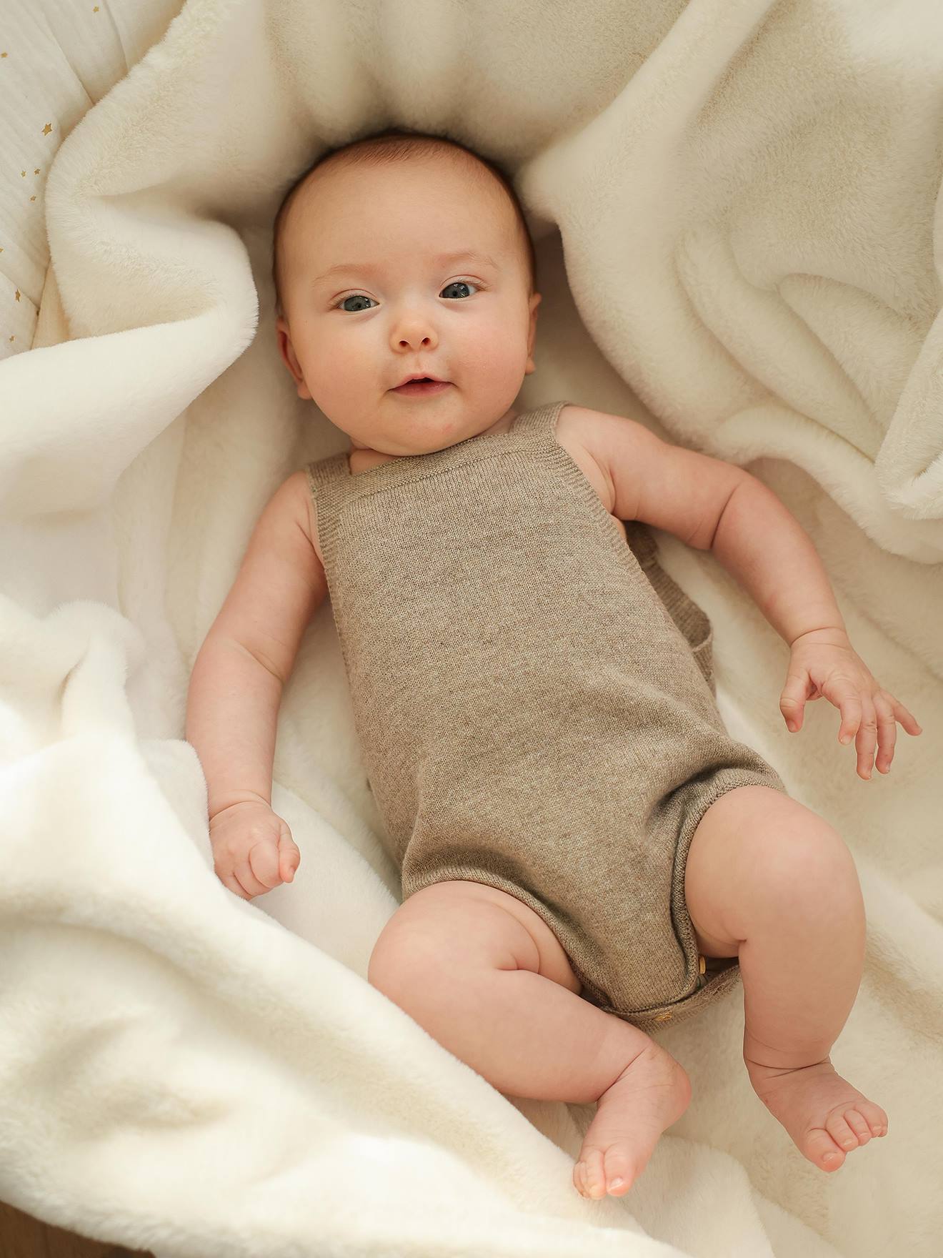 Baby Strick-Einteiler aus Merino und Kaschmir ENVIE DE FRAISE personalisierbar