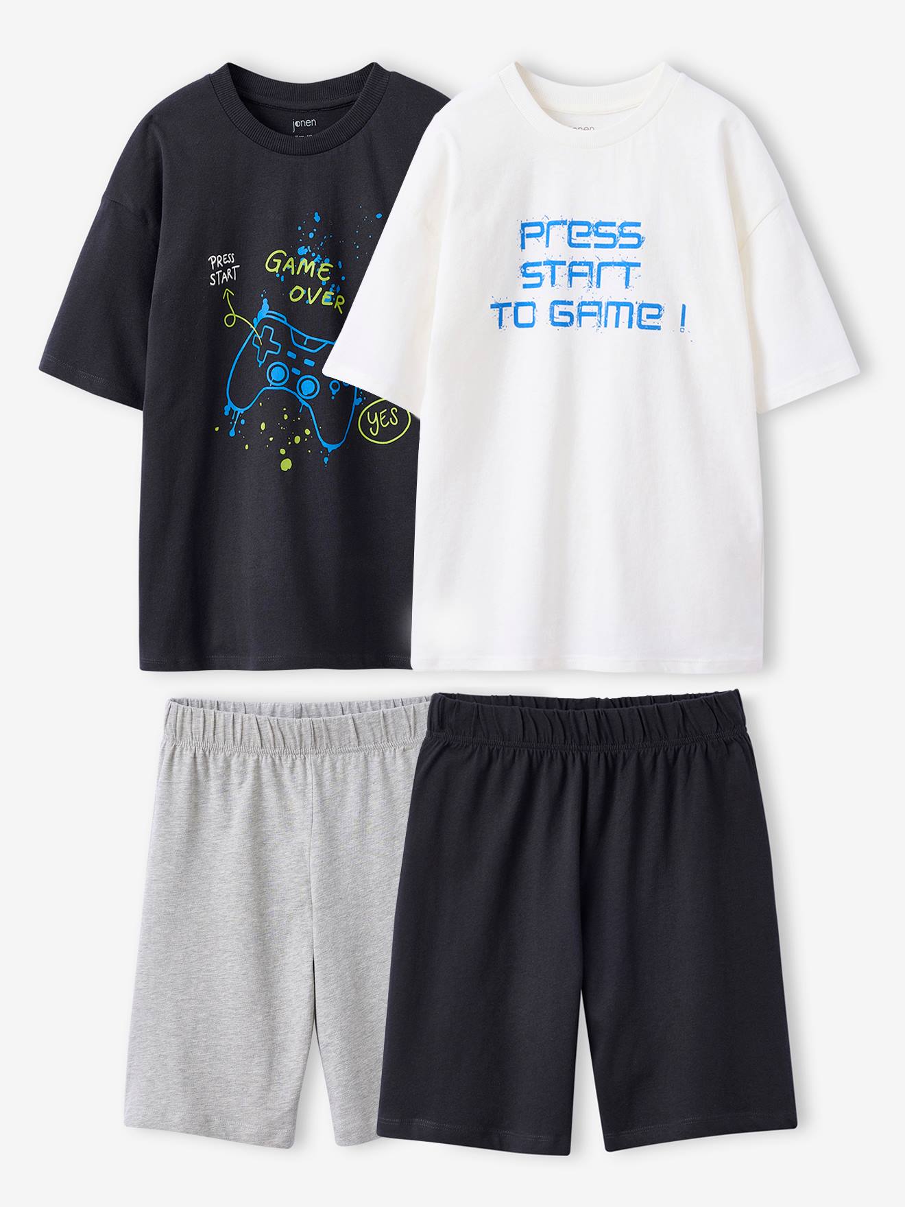 2er-Pack Jungen Sommer-Schlafanzüge Gamer JONEN mit Recycling-Baumwolle