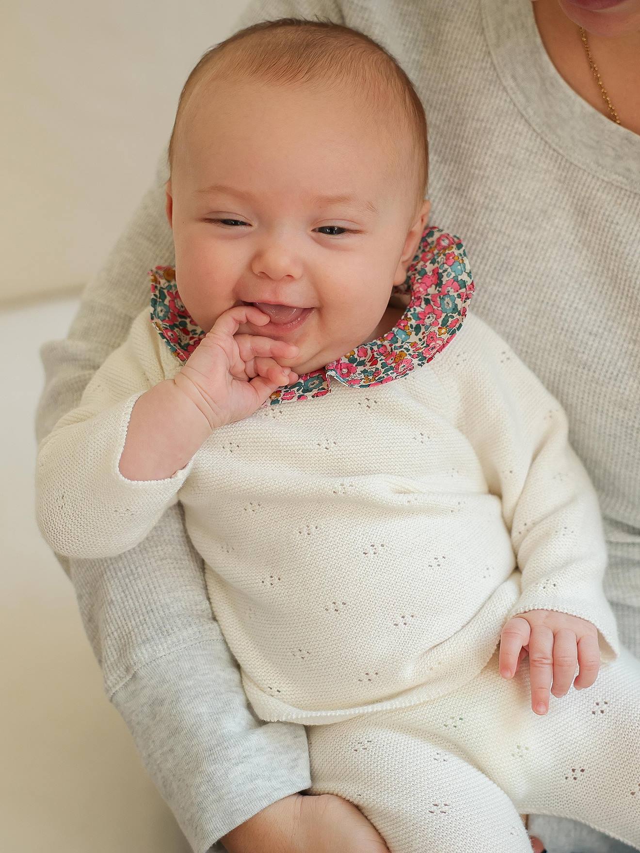 Baby-Set aus Strick: Jacke & Hose ENVIE DE FRAISE