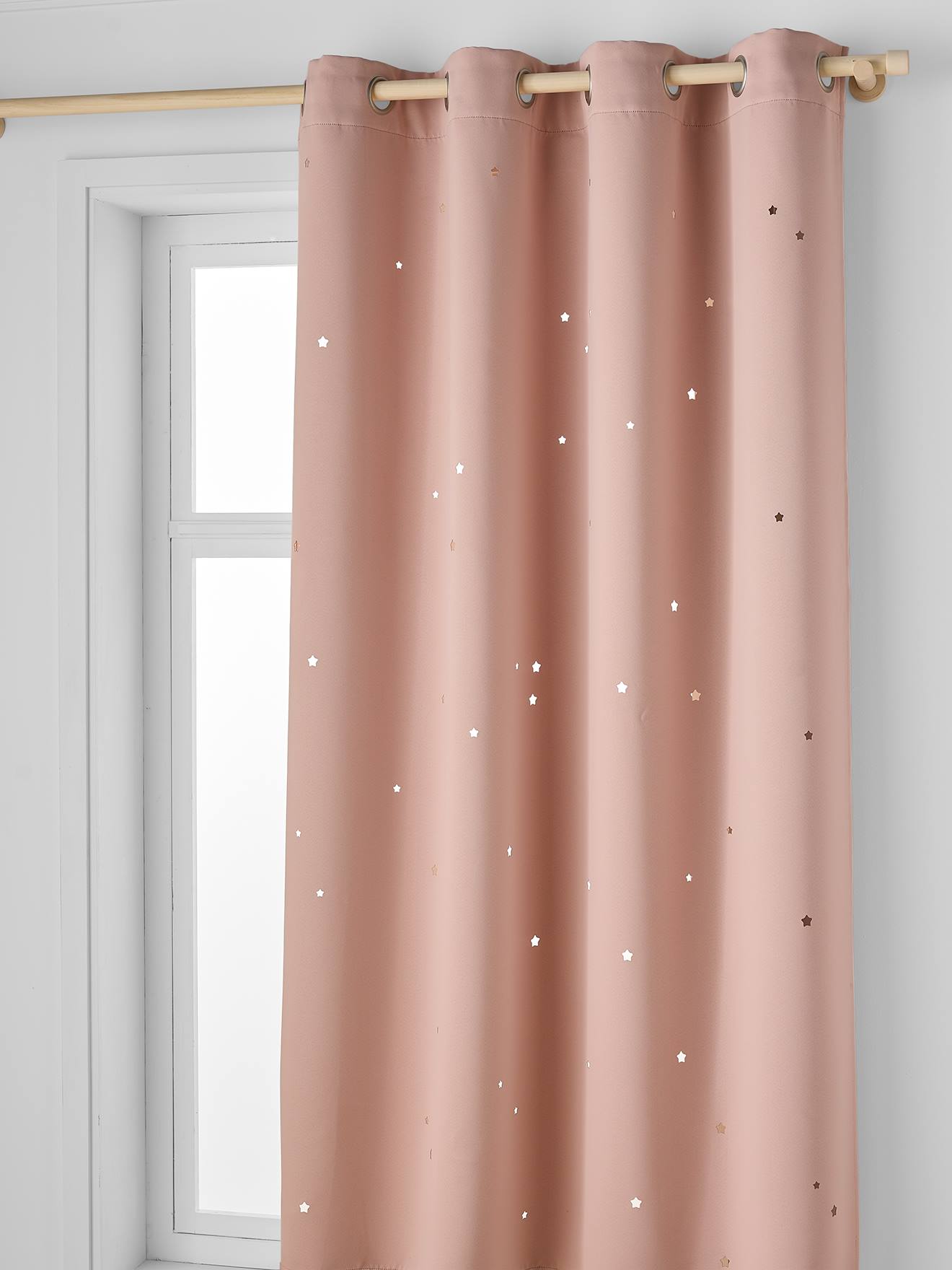 Vertbaudet Unisex Pudrig Rosa Kinderzimmer Verdunkelungsvorhang Mit Ausgestanzten Motiven Pudrig