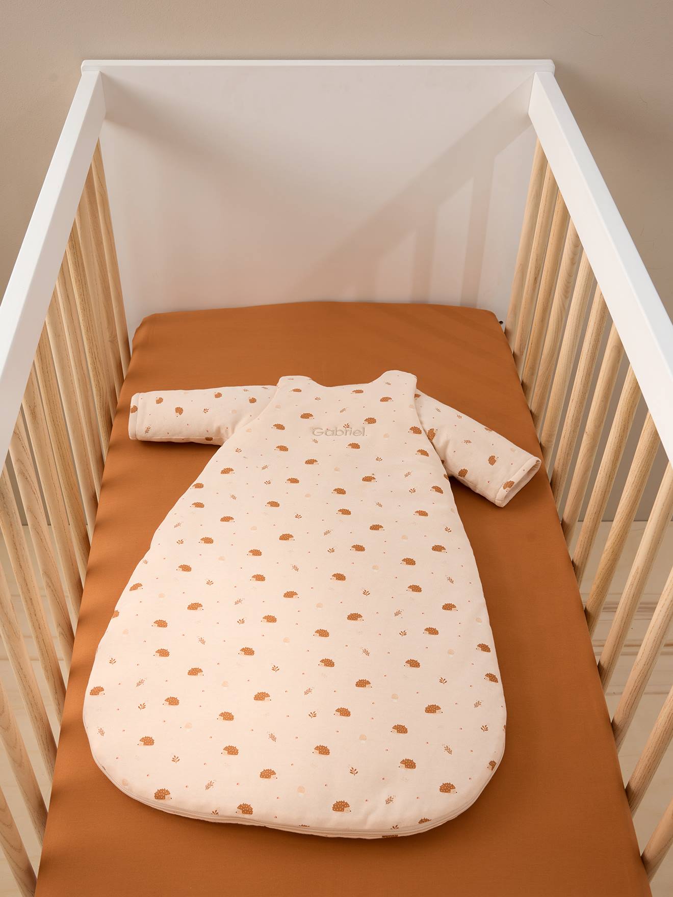 Vertbaudet Baby Schlafsack | Mit Abnehmbaren Ärmeln | Bio-Baumwolle | Igel Design