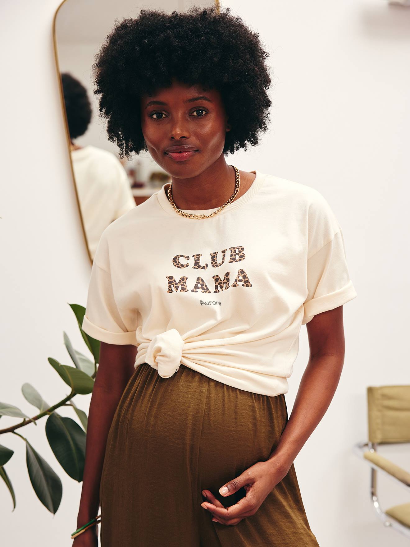 Umstands-Shirt CLUB MAMA Leoprint Bio-Baumwolle personalisierbar