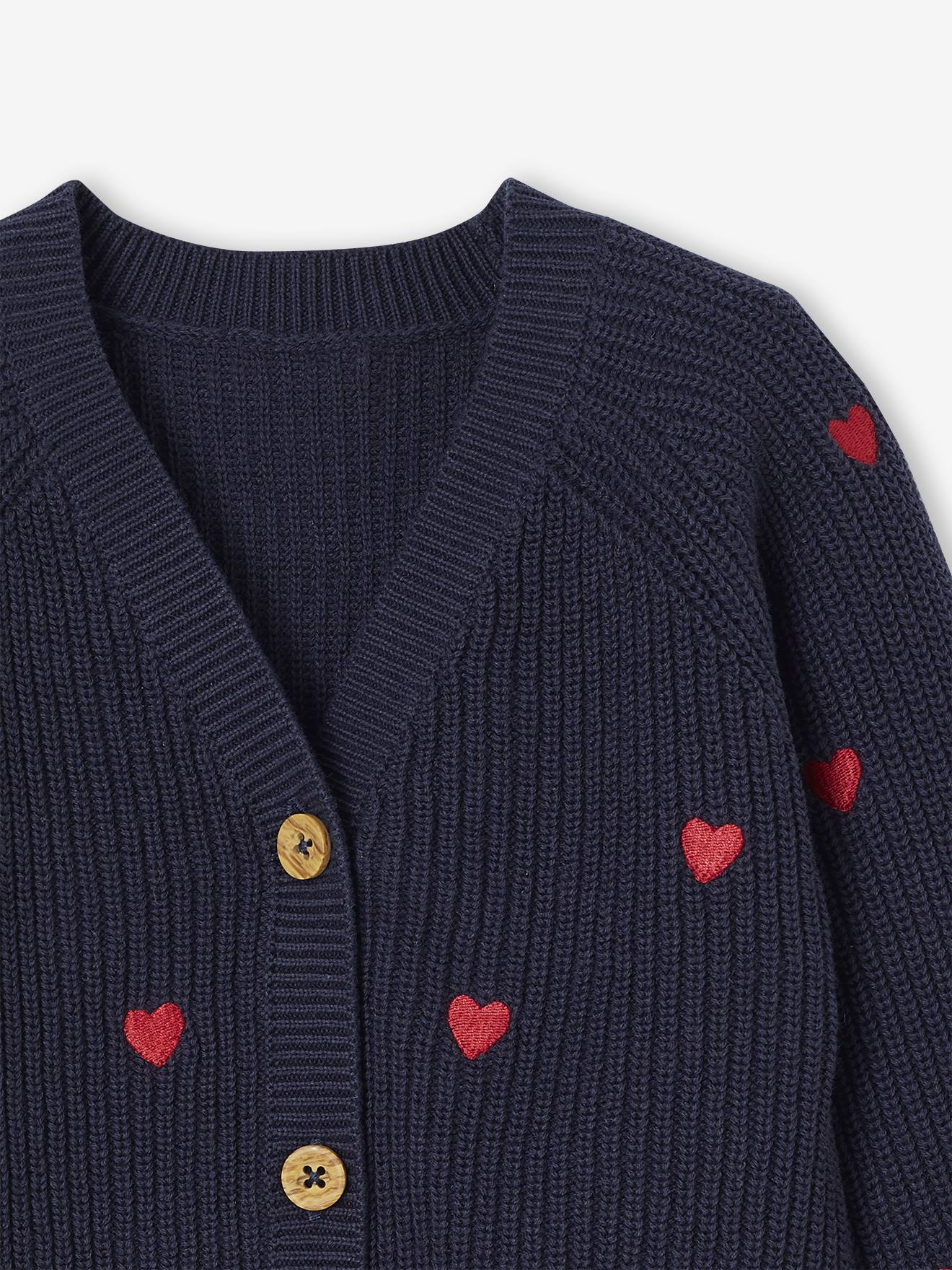 Vertbaudet Bio Strickjacke Neugeborene - Oeko-Tex Jeansblau Größe 50