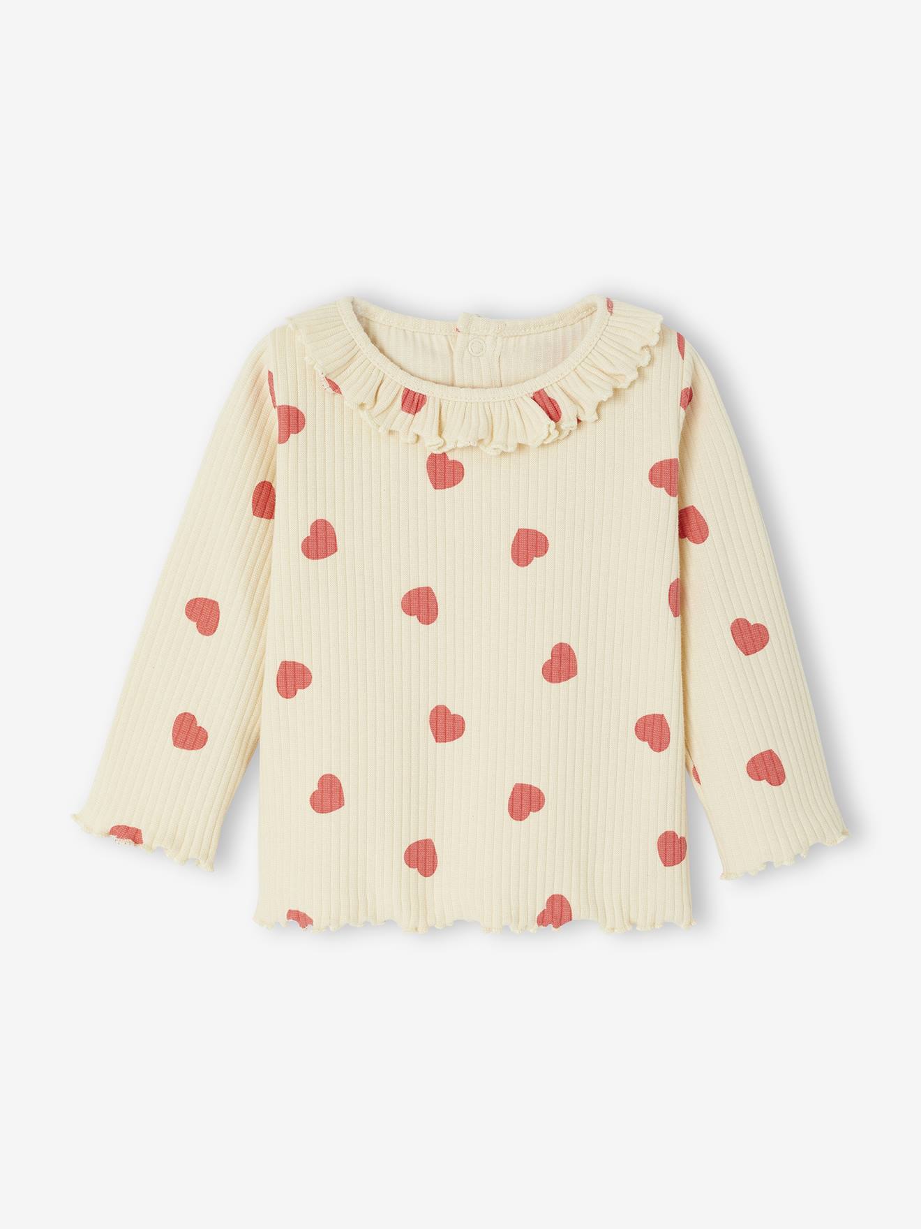 Mädchen Baby Shirt mit Volantkragen