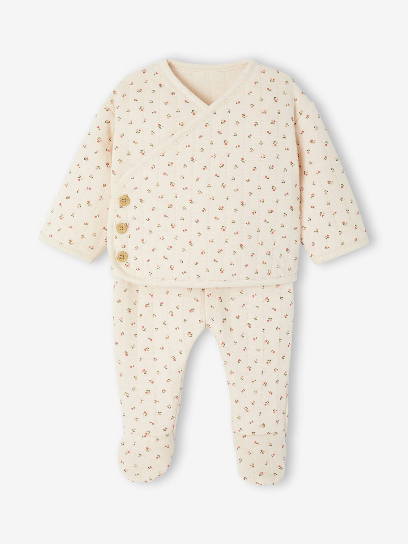 Baby-Set aus Steppjacke & Hose mit Fuß Bio-Baumwolle