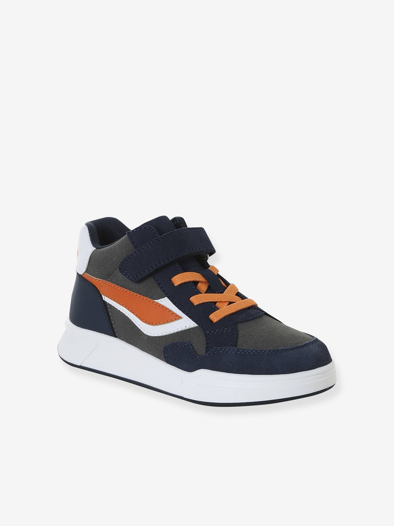 Hohe Sneakers mit Klettverschluss und elastischen Schnürsenkeln für Kinder set