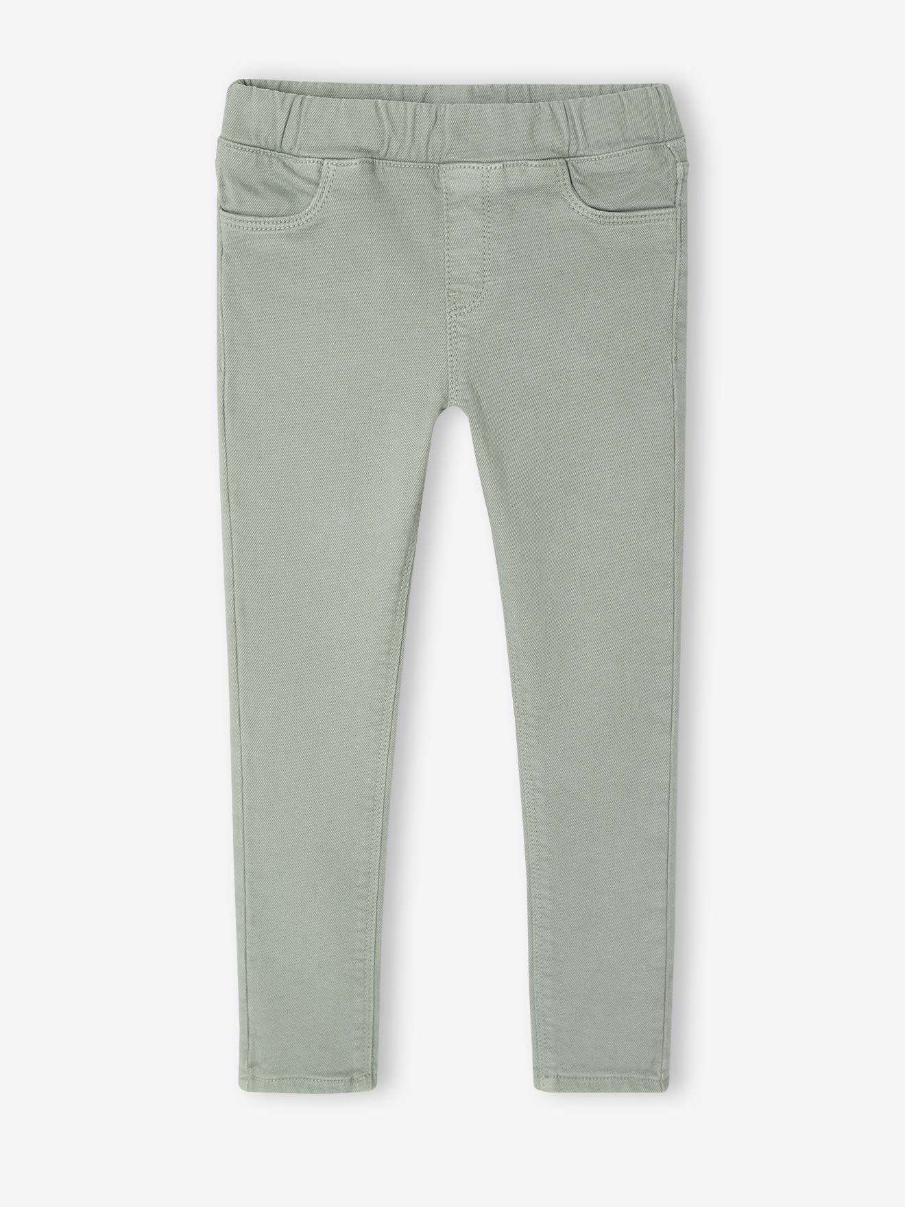 Mädchen Slim-Fit-Treggings BASIC salbei