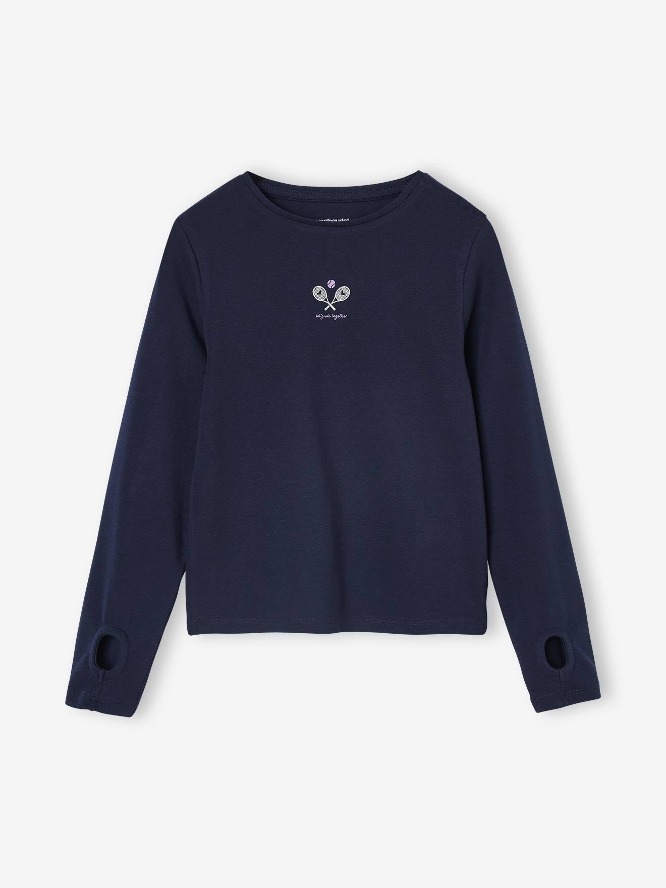 Langarmshirt Sport mit Tennis-Motiv für Mädchen