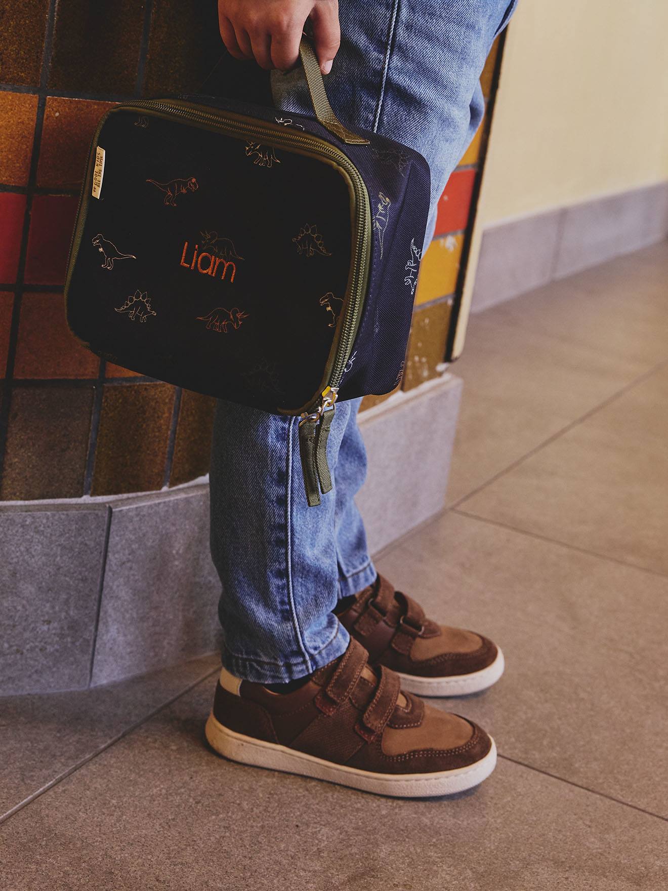 Kinder Leder-Sneakers mit 2 Klettriemchen und Anziehtrick