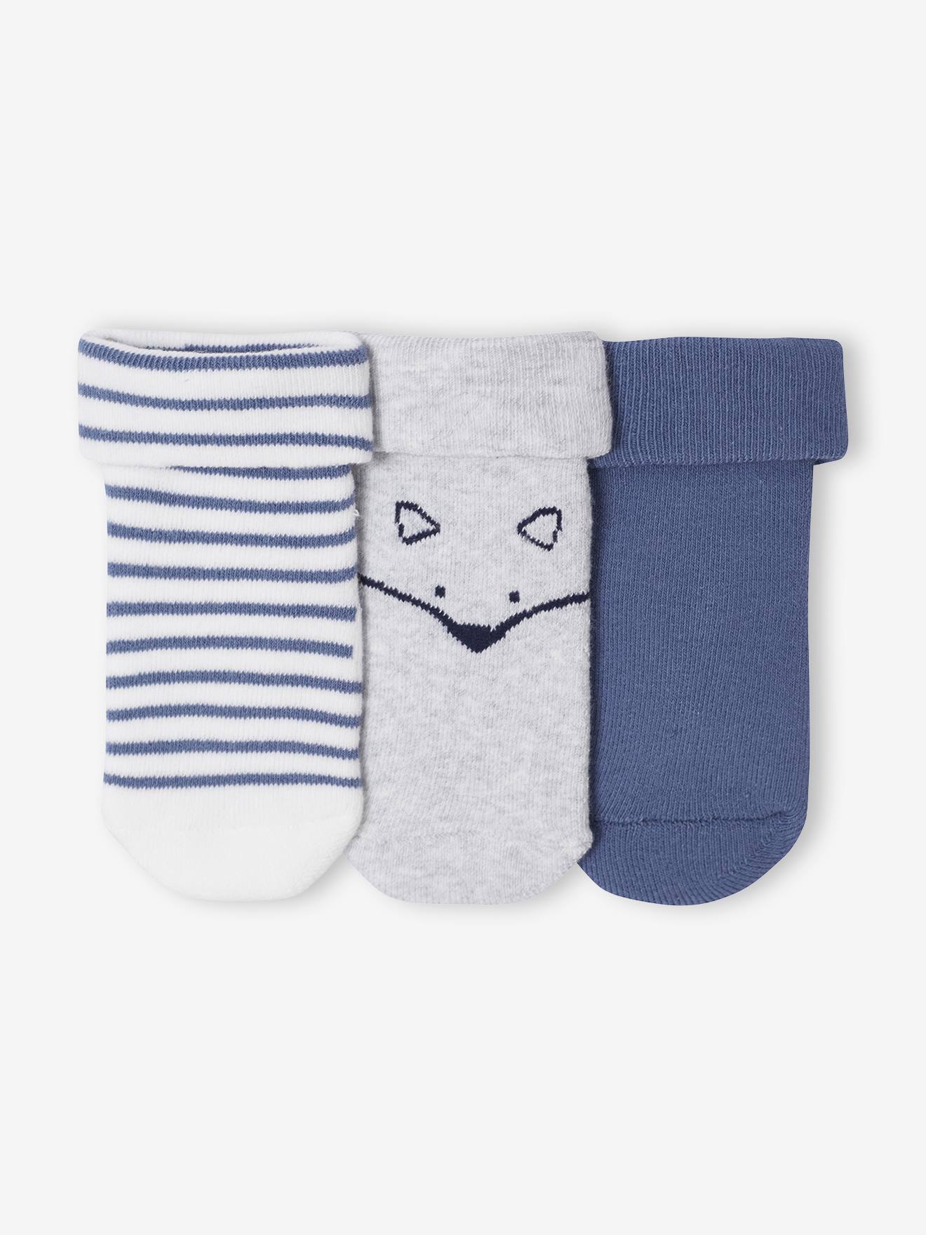 3er-Pack Baby Socken mit Fuchsmotiv für Jungen
