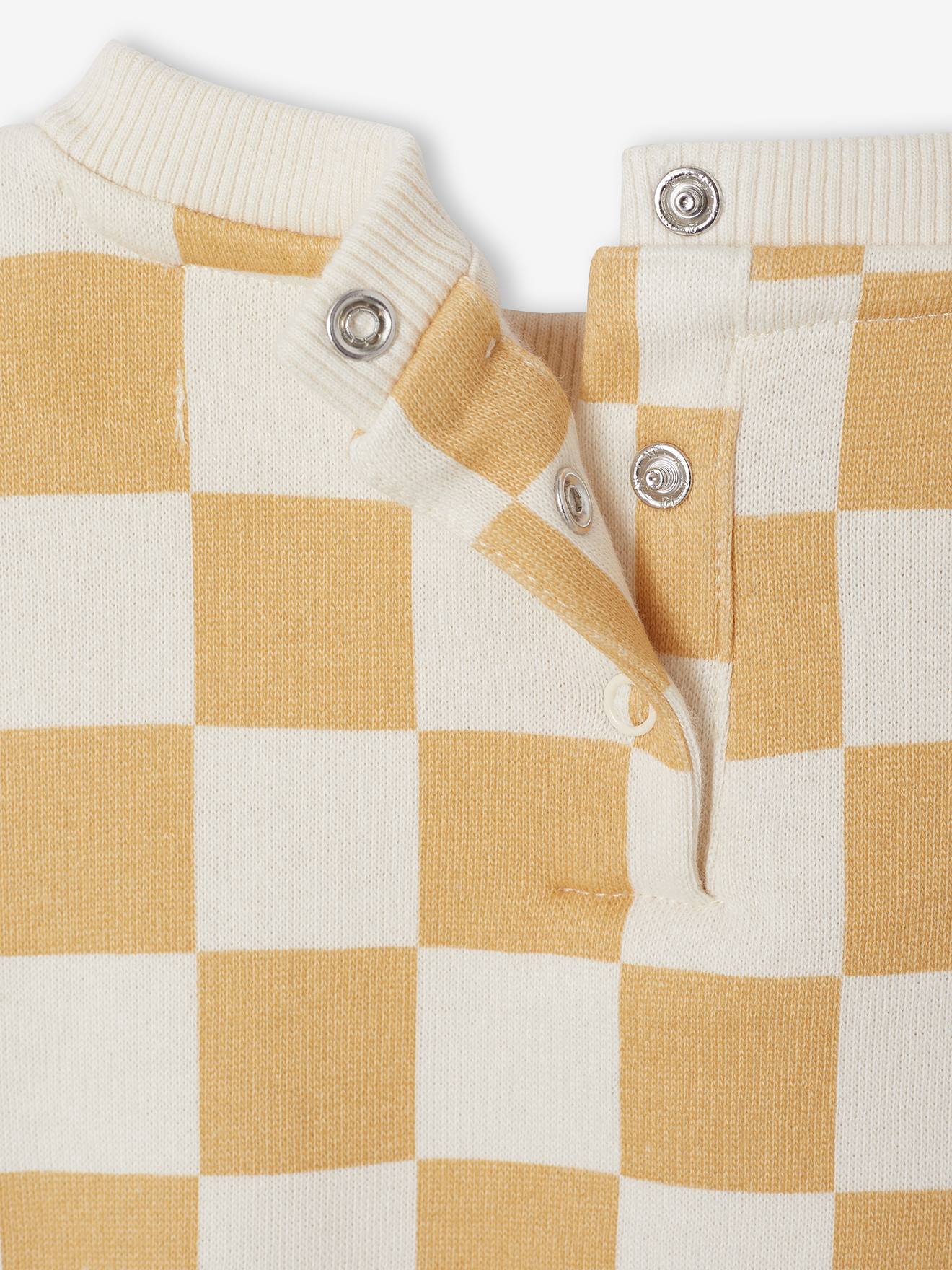 Vertbaudet Baby Sweatshirt Mit Schachbrettmuster - Baumwolle & Recycling-Polyester