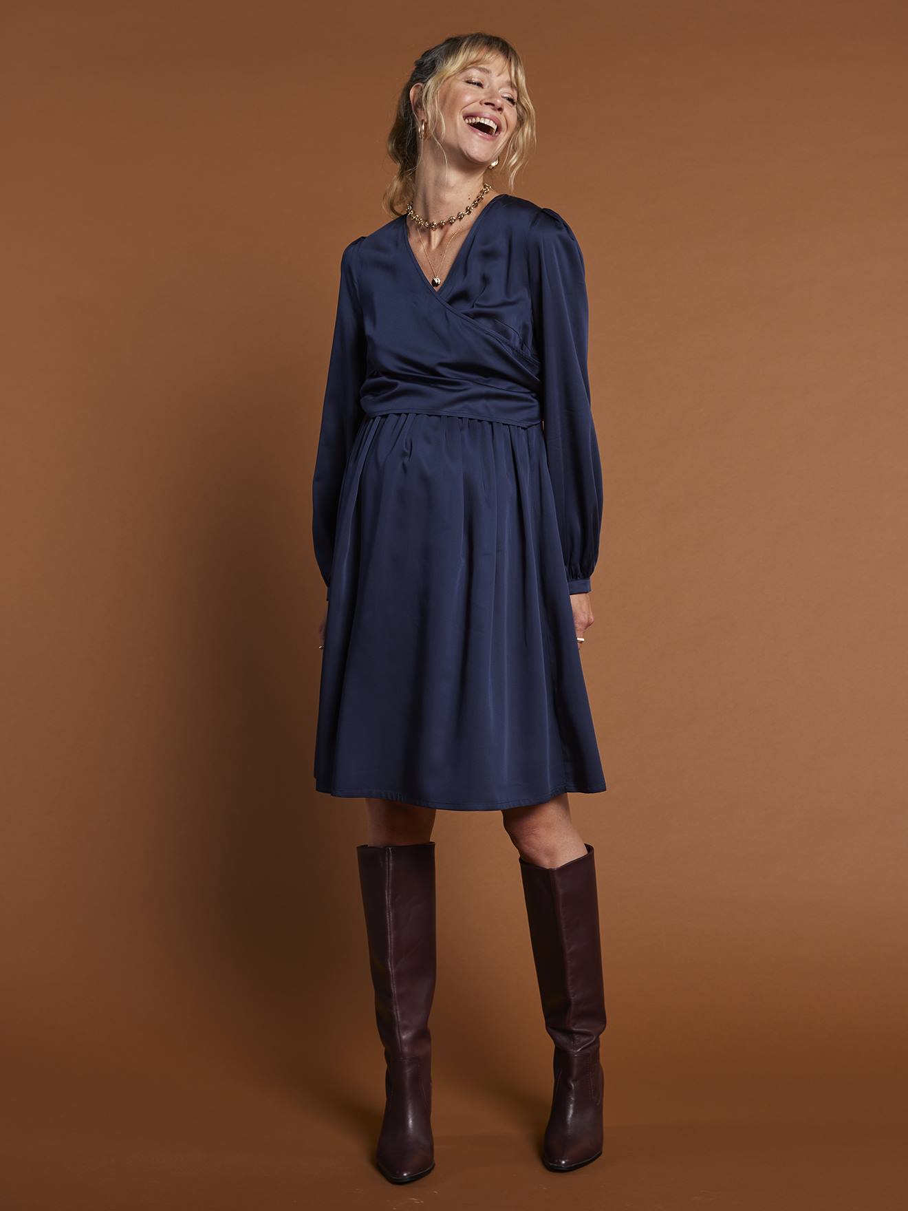 Fließendes Wickelkleid für Schwangerschaft und Stillzeit ENVIE DE FRAISE