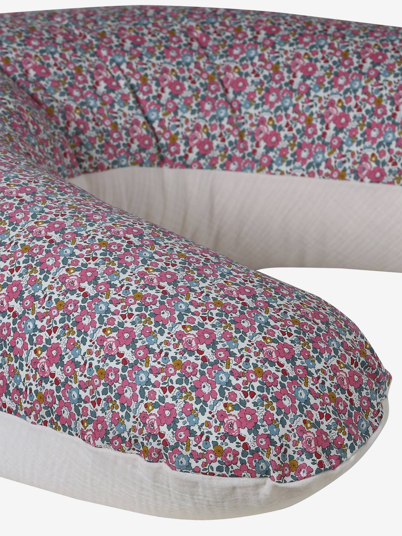 Stillkissen aus Musselin mit Liberty-Print ENVIE DE FRAISE hell