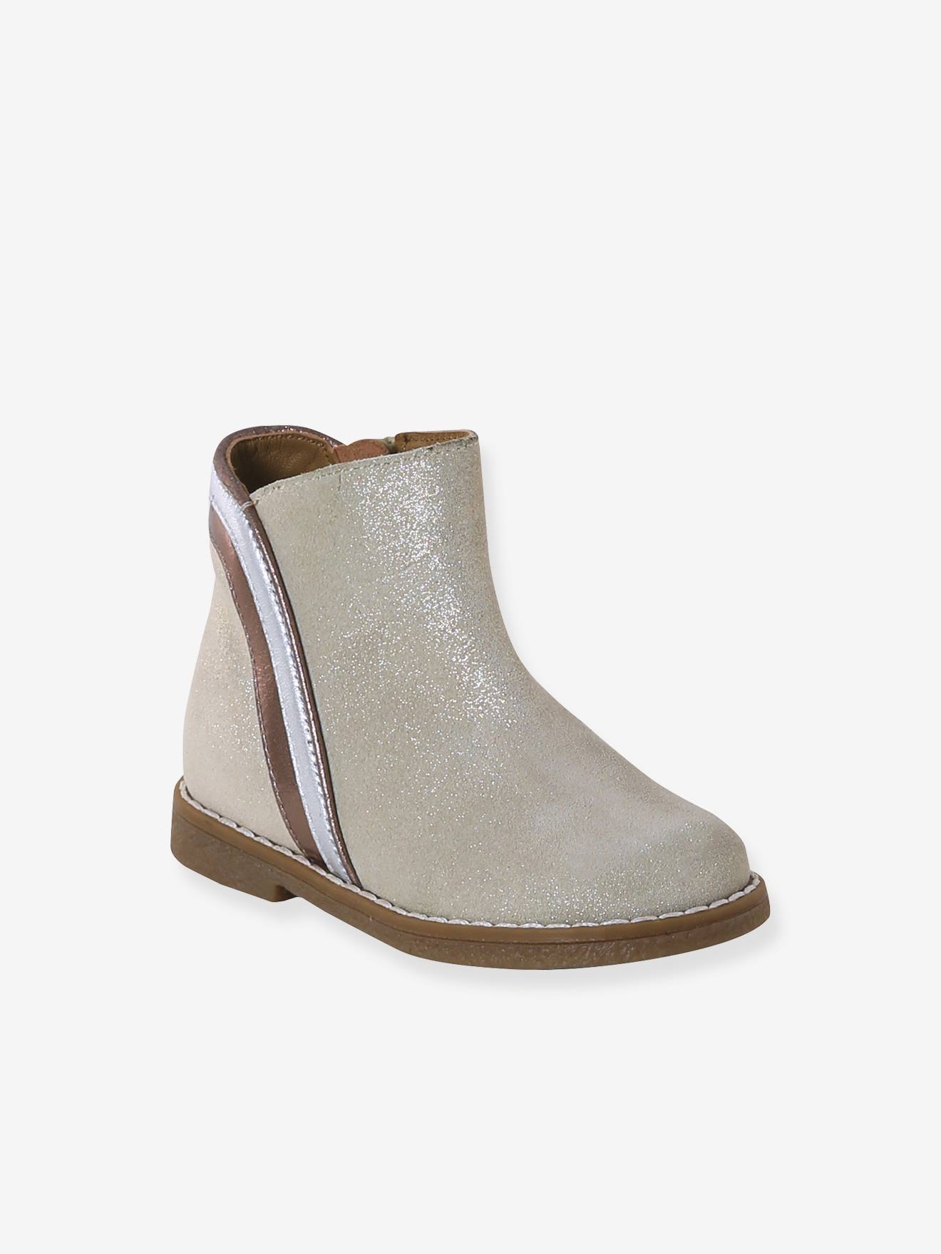 Baby Boots mit Reißverschluss & Glanzeffekt