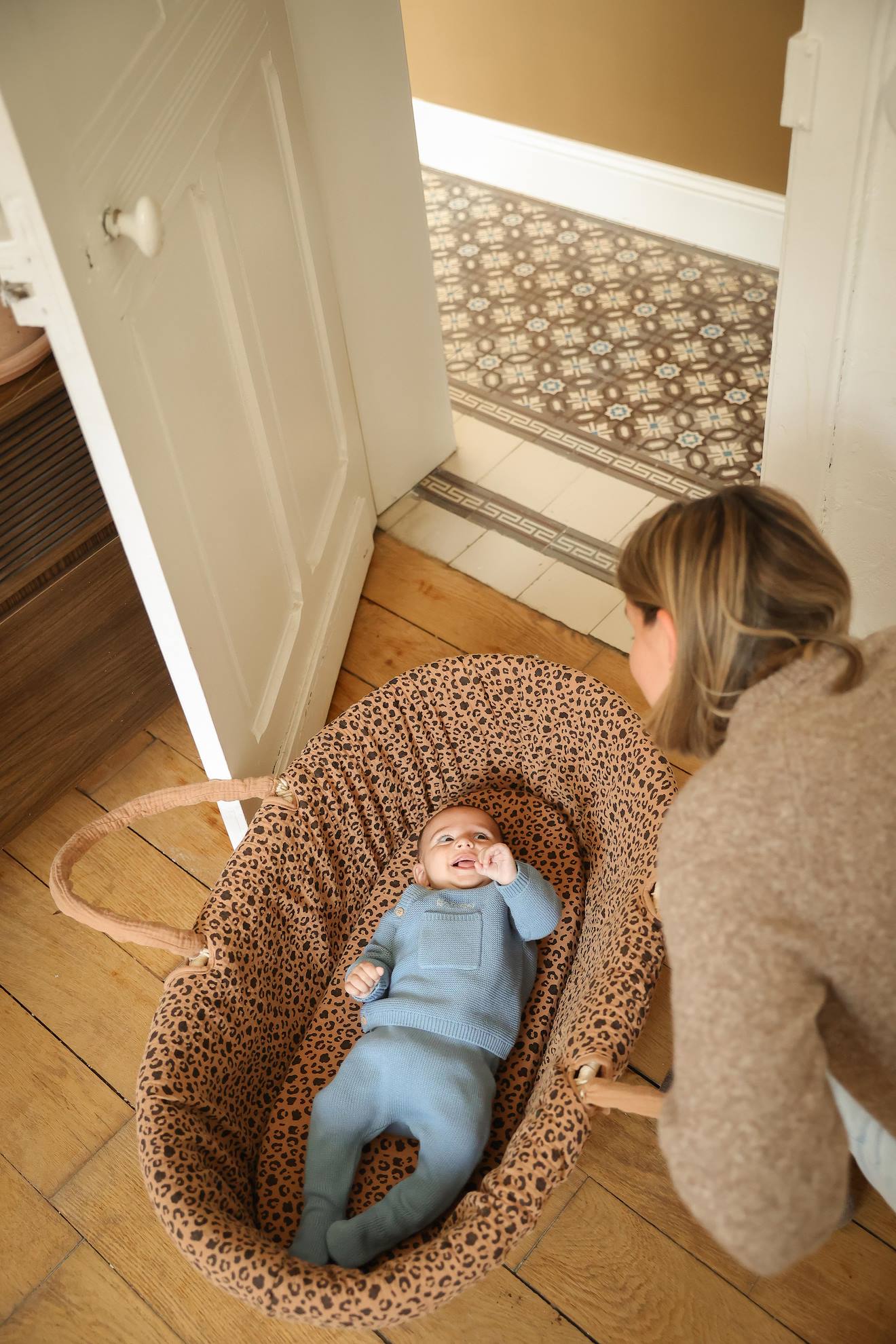 Baby Moseskorb geflochten aus Raffia ENVIE DE FRAISE